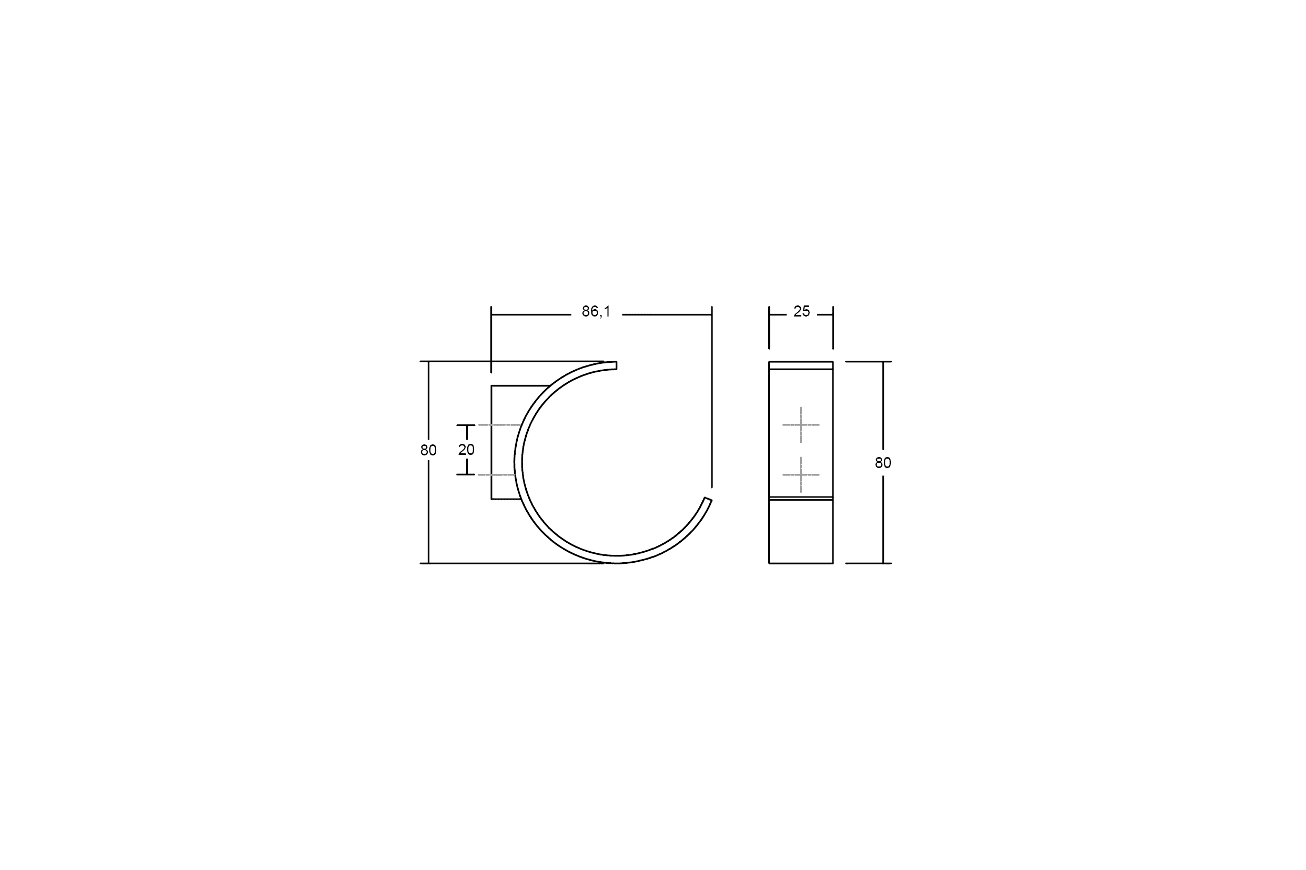 BIRDD Wall Hook dimensions