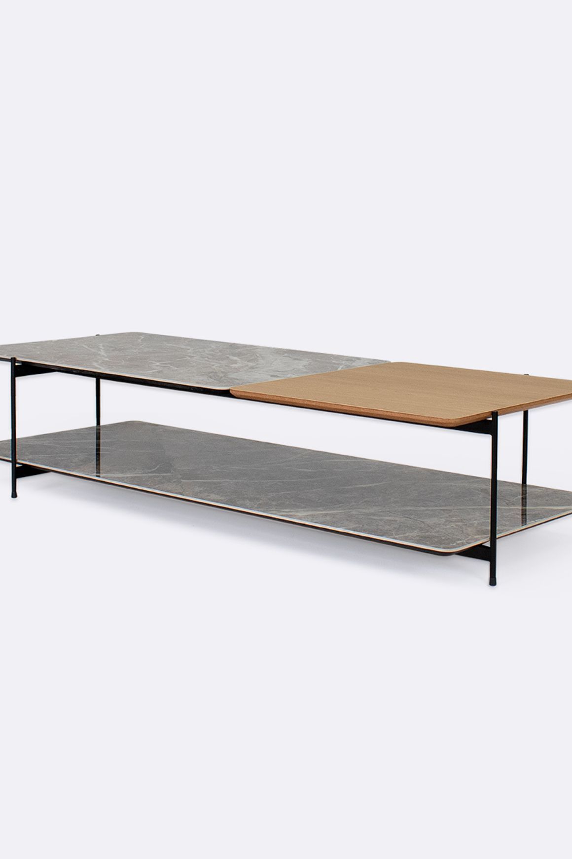 Dua Tiered Coffee Table | Mountain Peak & Sahara Oak