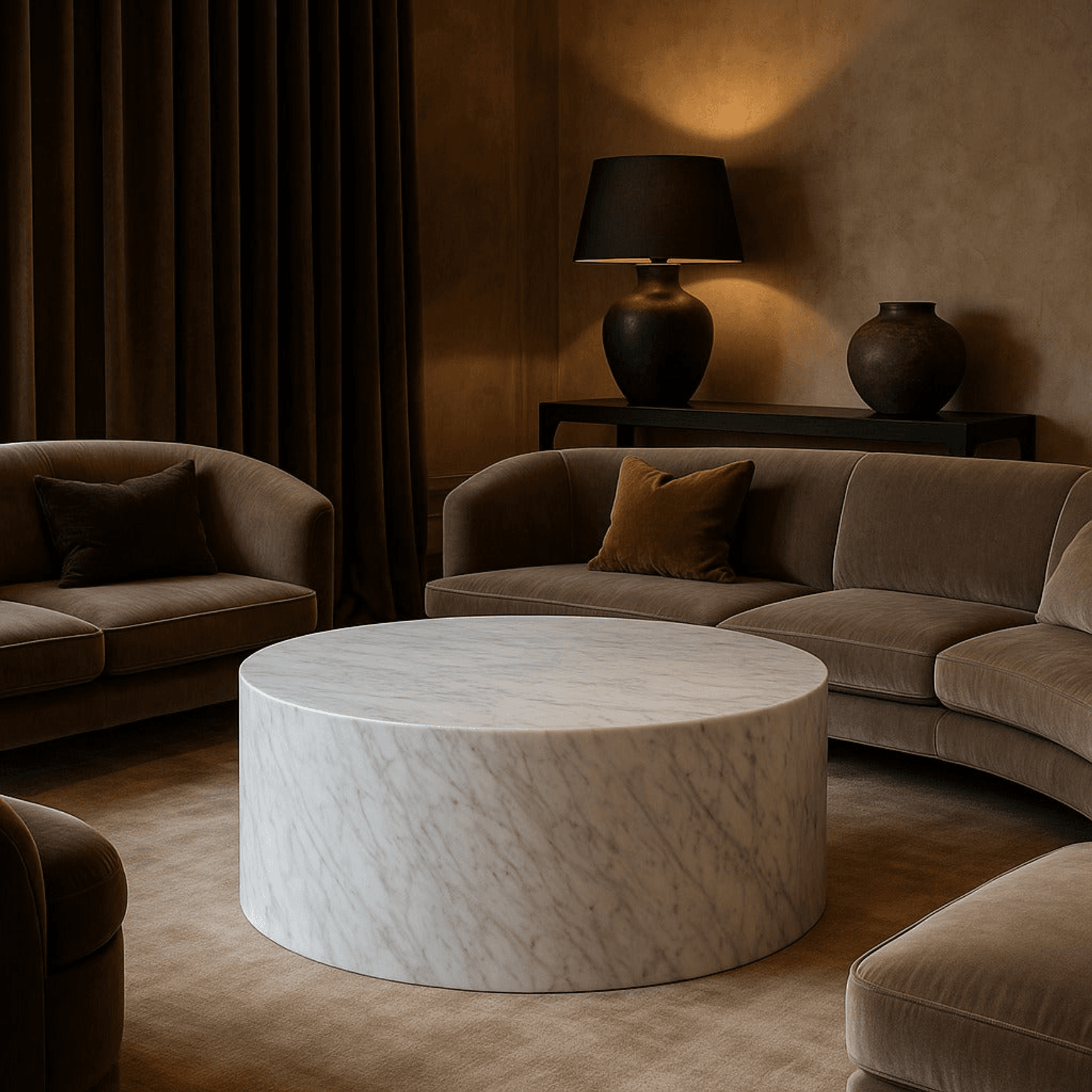 Rounded Coffee Table-Carrara Marble | Natural Stone Co.