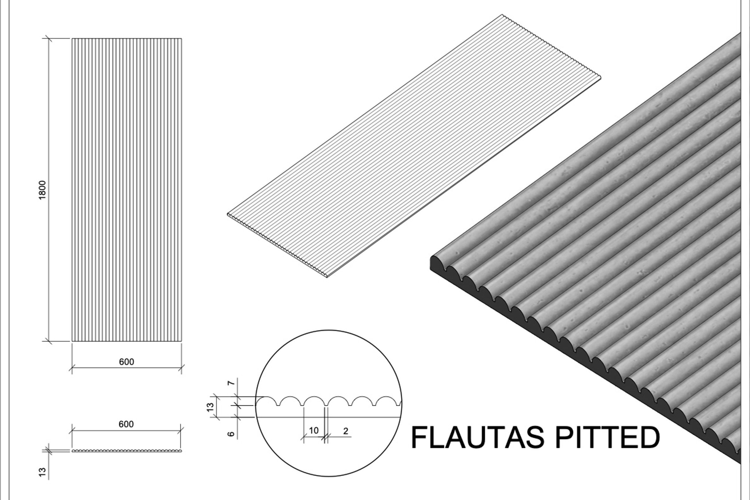 Pitted Flautas Raw 3D Panel