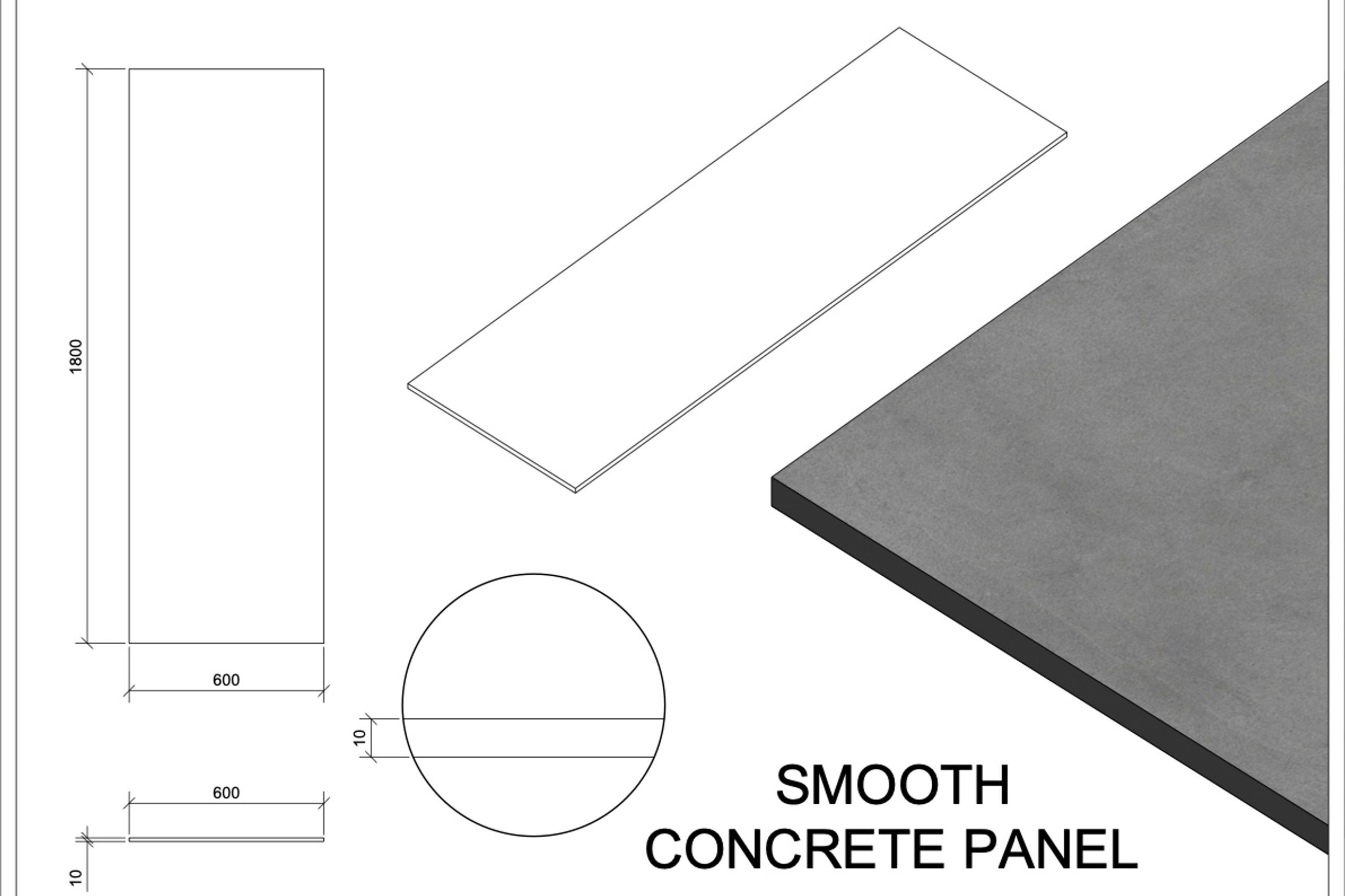 Concrete Smooth Panel dimensions