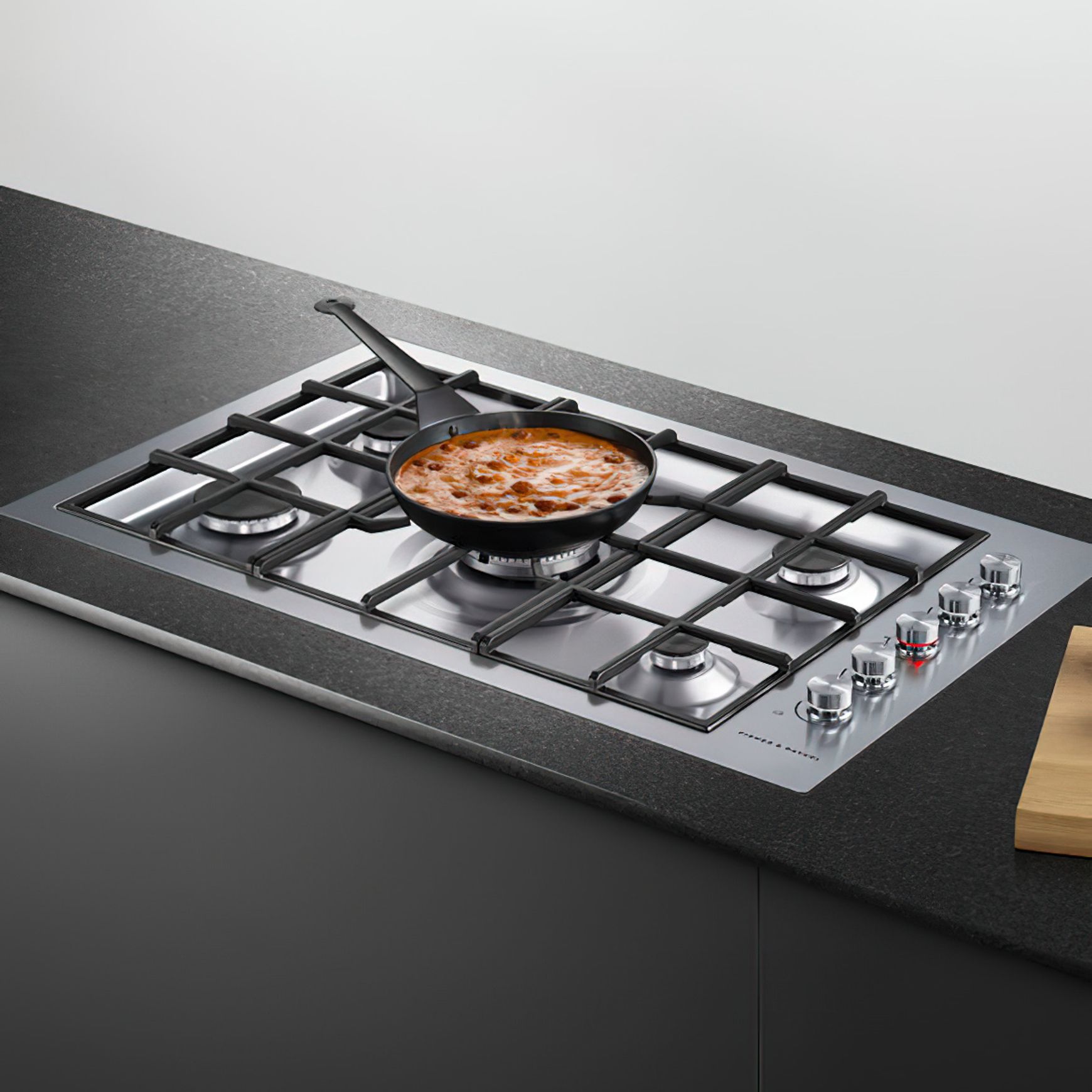 F&P Gas on Steel Cooktop, 90cm, Flush Fit, LPG
