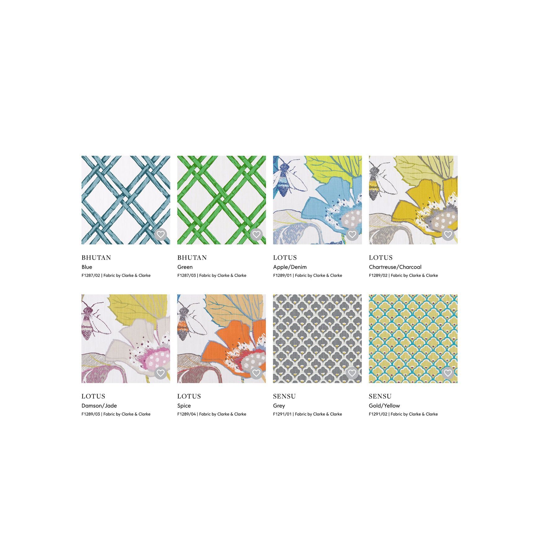 Clarke & Clarke Fabrics | Oriental Garden
