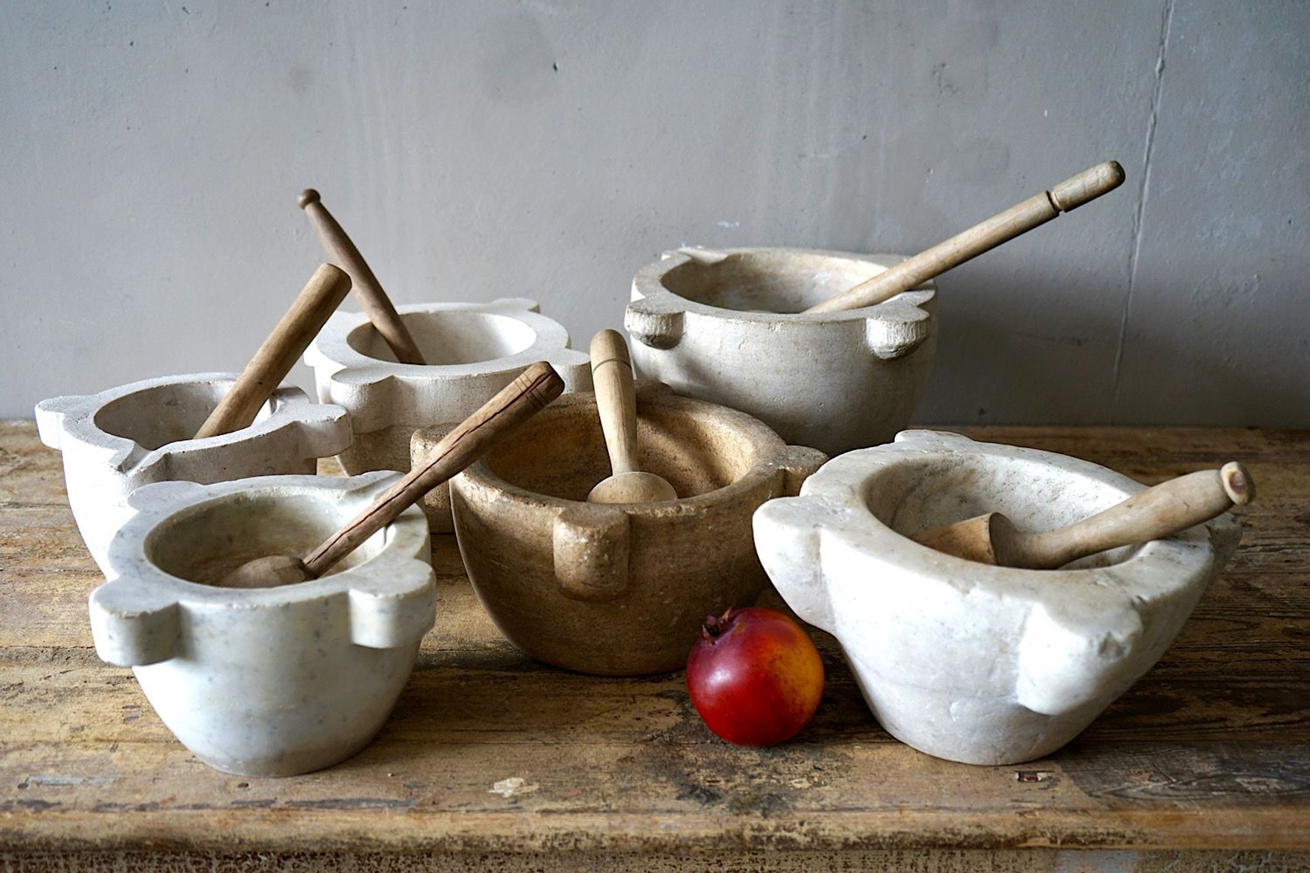 Antique French Marble Mortar & Pestle