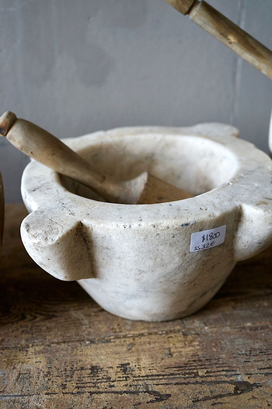 Antique French Marble Mortar & Pestle