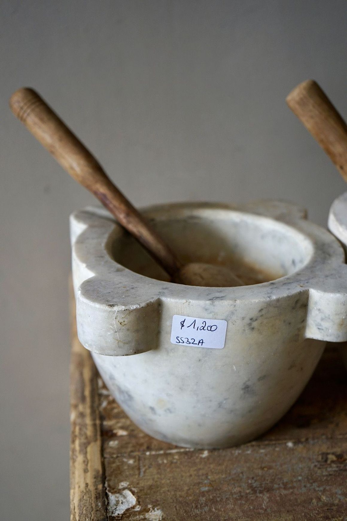 Antique French Marble Mortar & Pestle