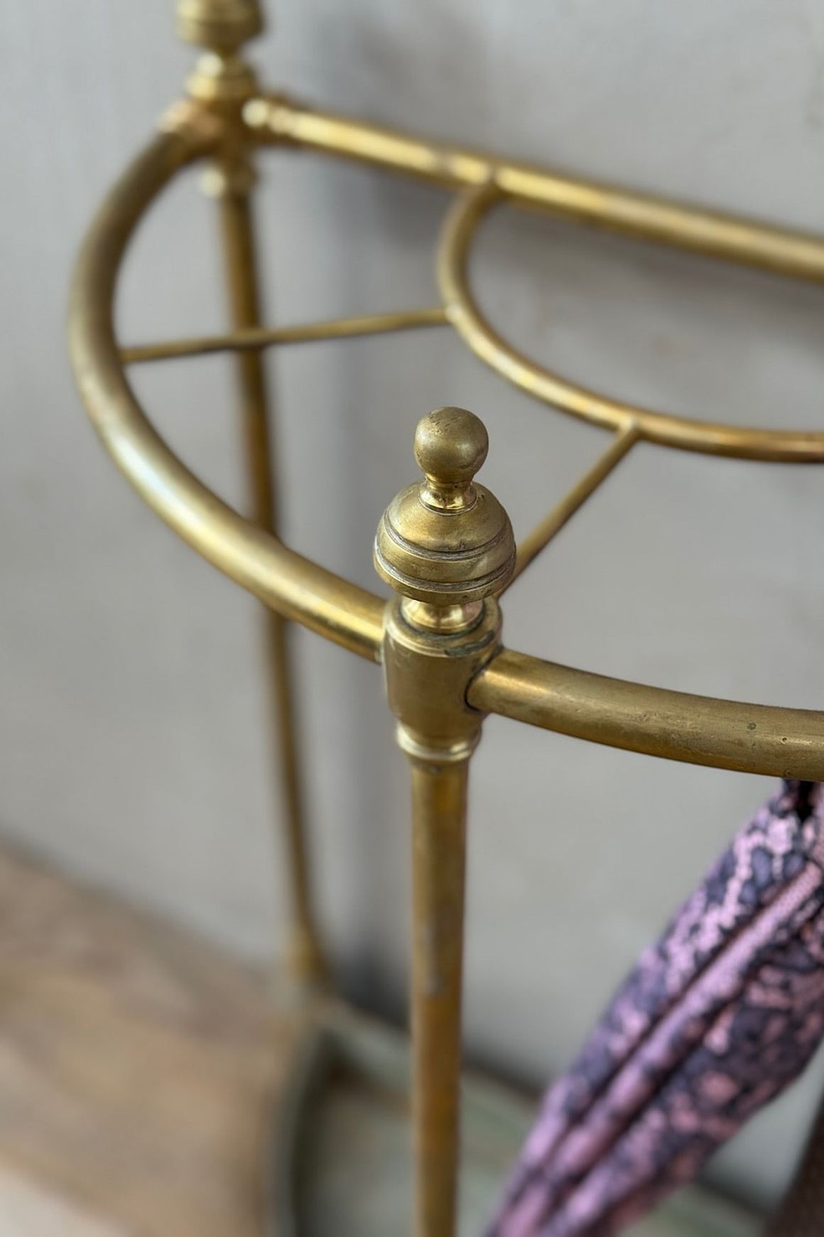 Antique French Brass Umbrella Stand