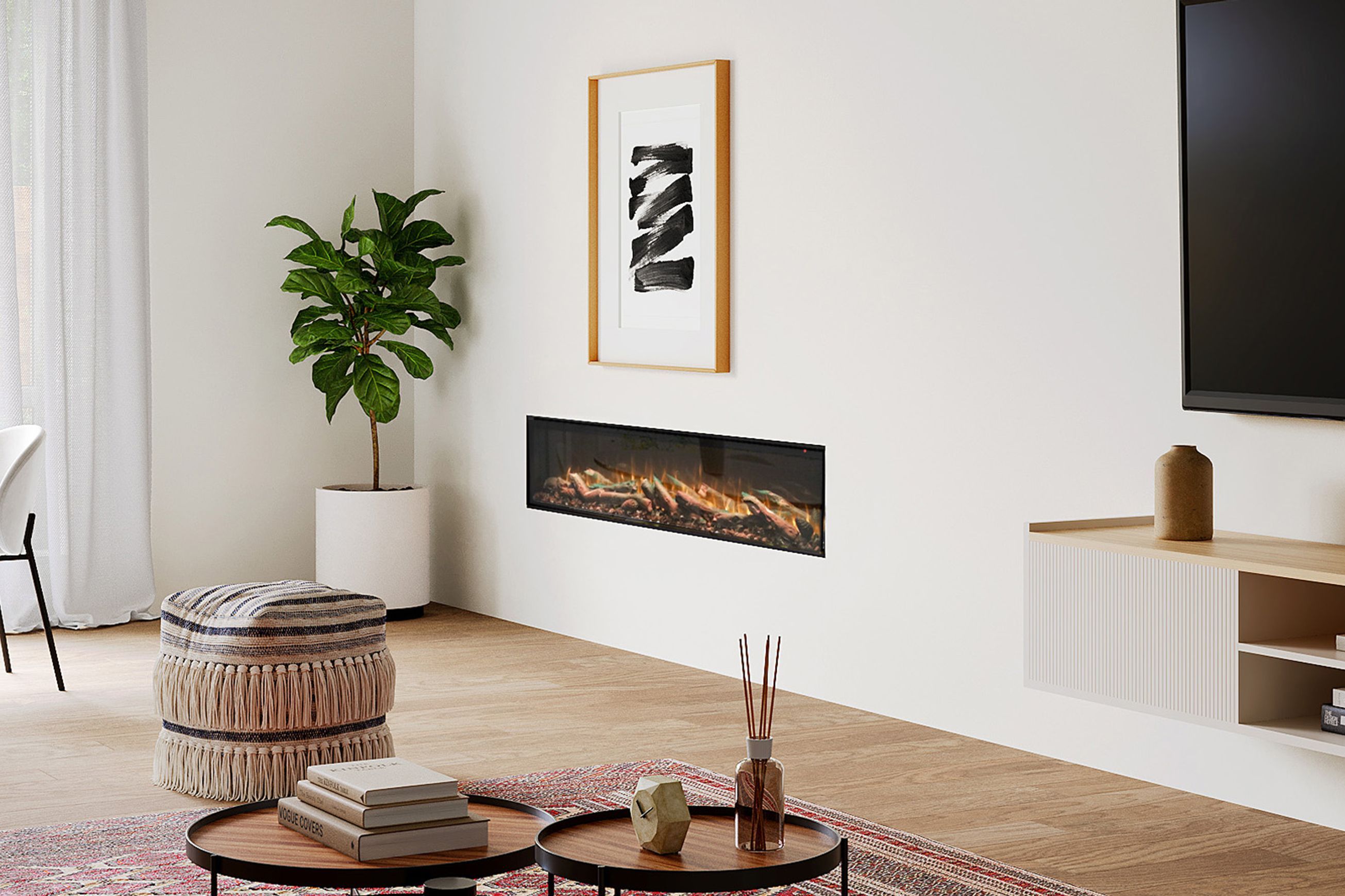 Ambe Linear72 Deep Electric Fireplace