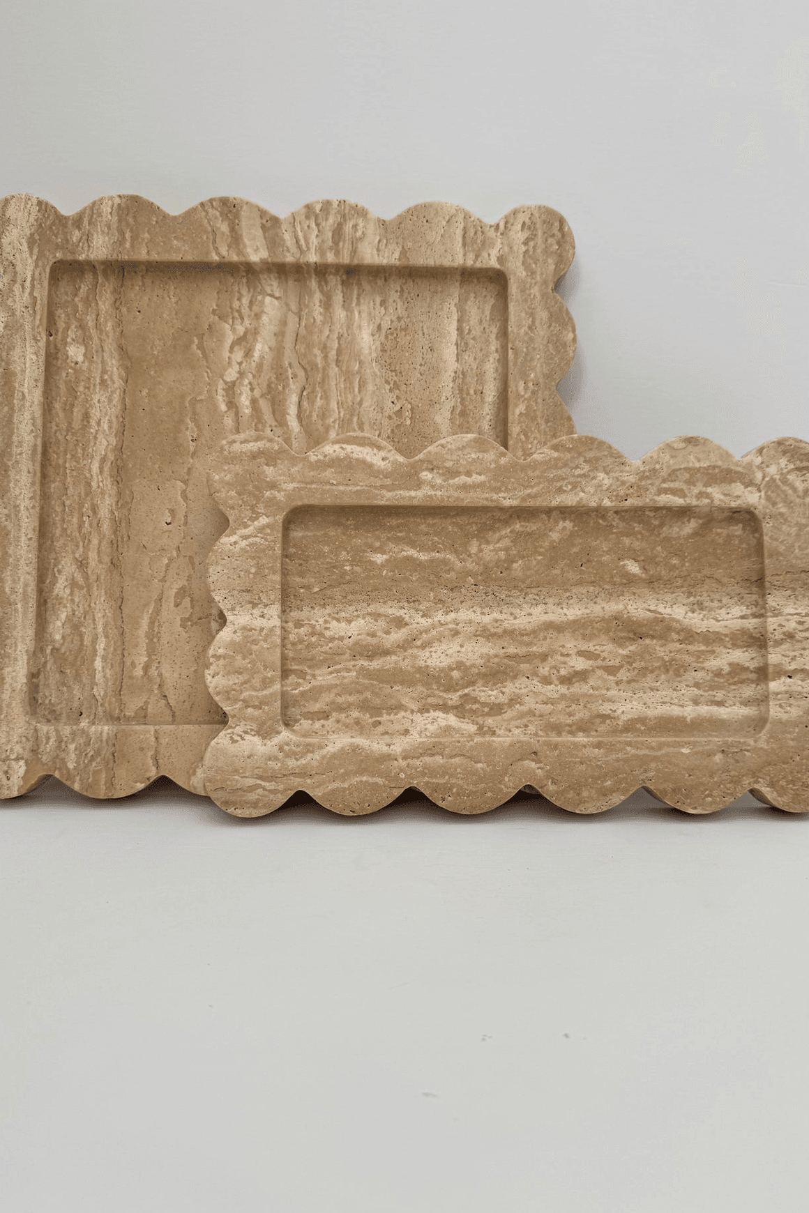 Scalloped Edge Tray – Travertine