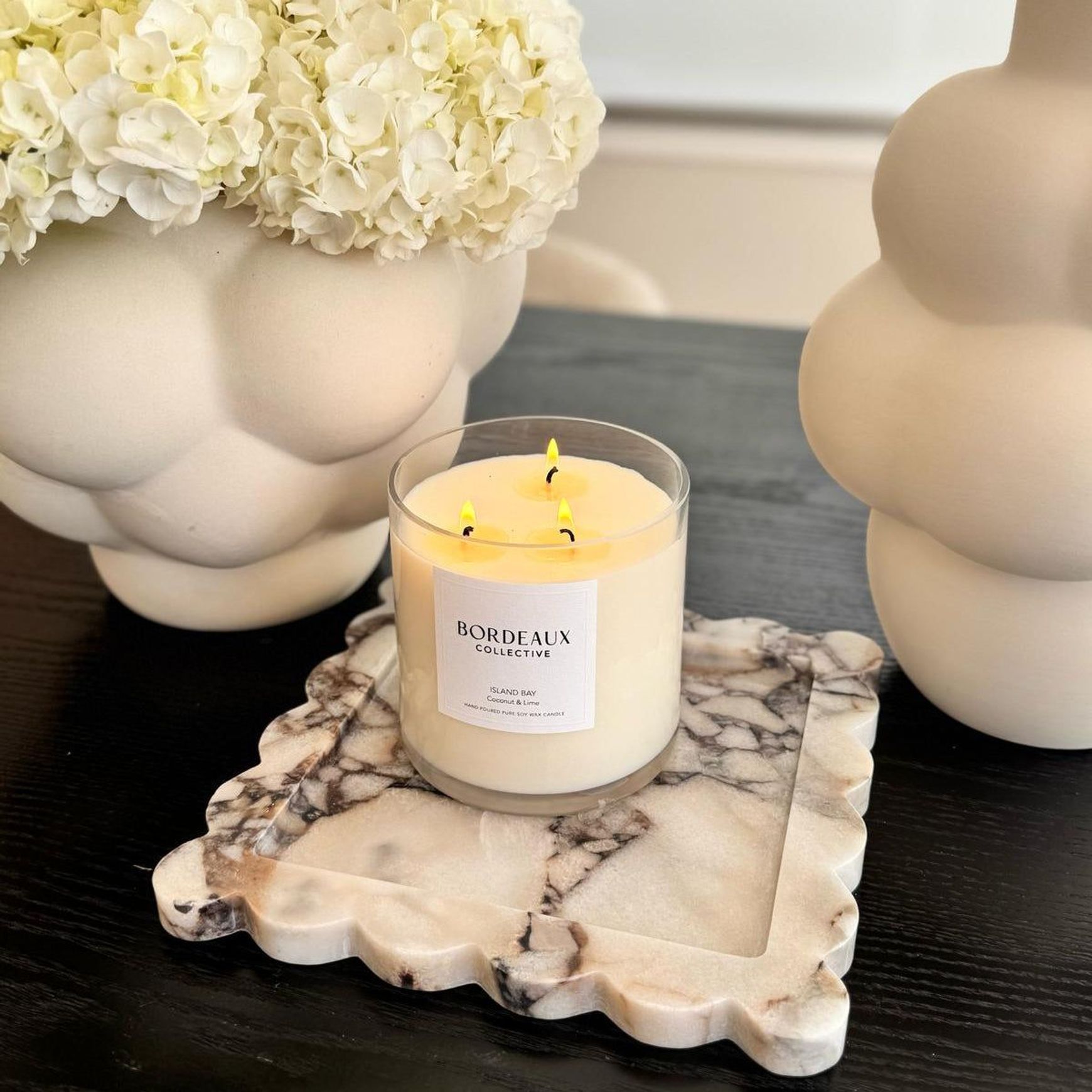 Scalloped Edge Tray - Milky Blue Marble