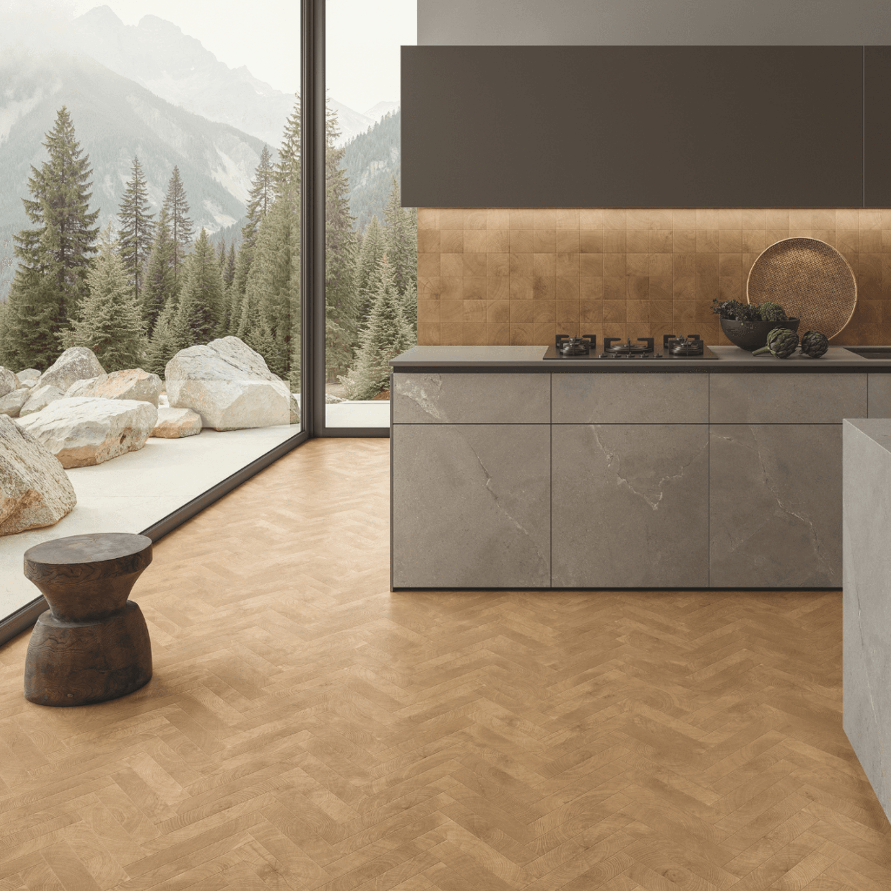 W-Circles Walnut tile