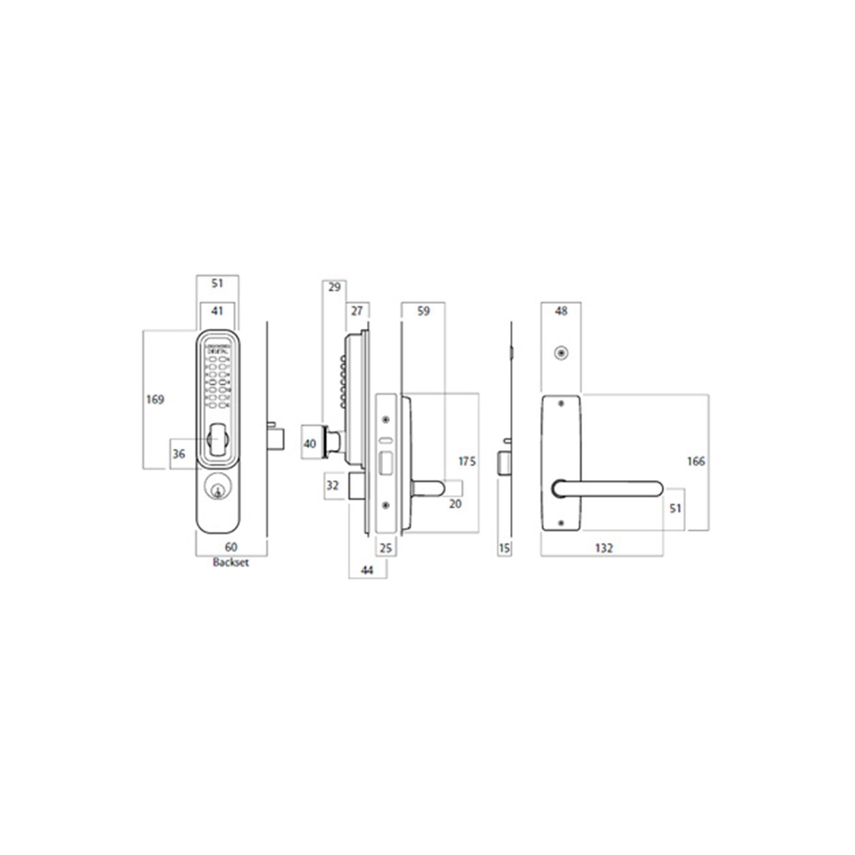 Lockwood 3572 Key Override and Code Lockout Digital DX