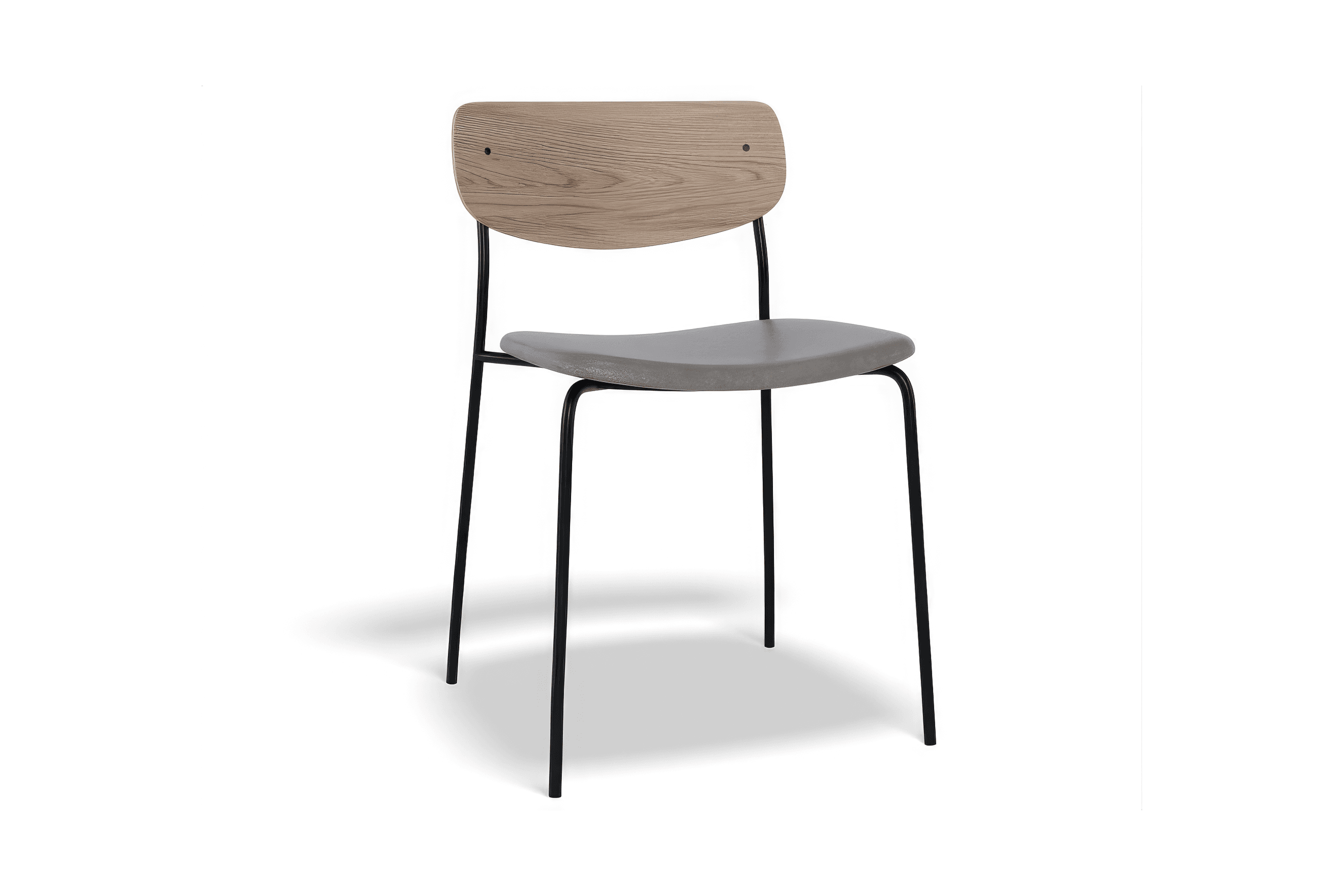 Rylie Chair - Padded Seat with Natural Backrest