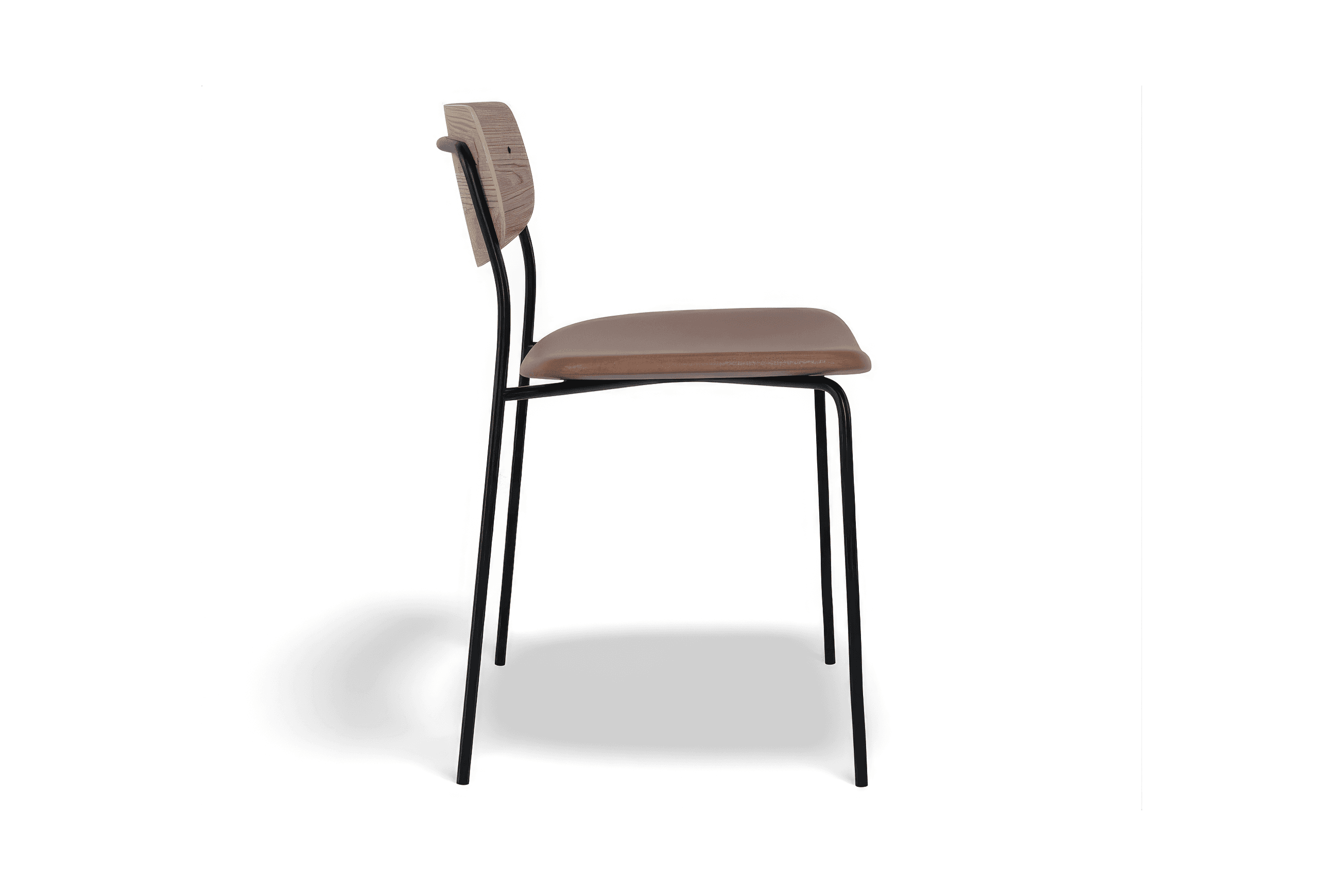 Rylie Chair - Padded Seat with Natural Backrest