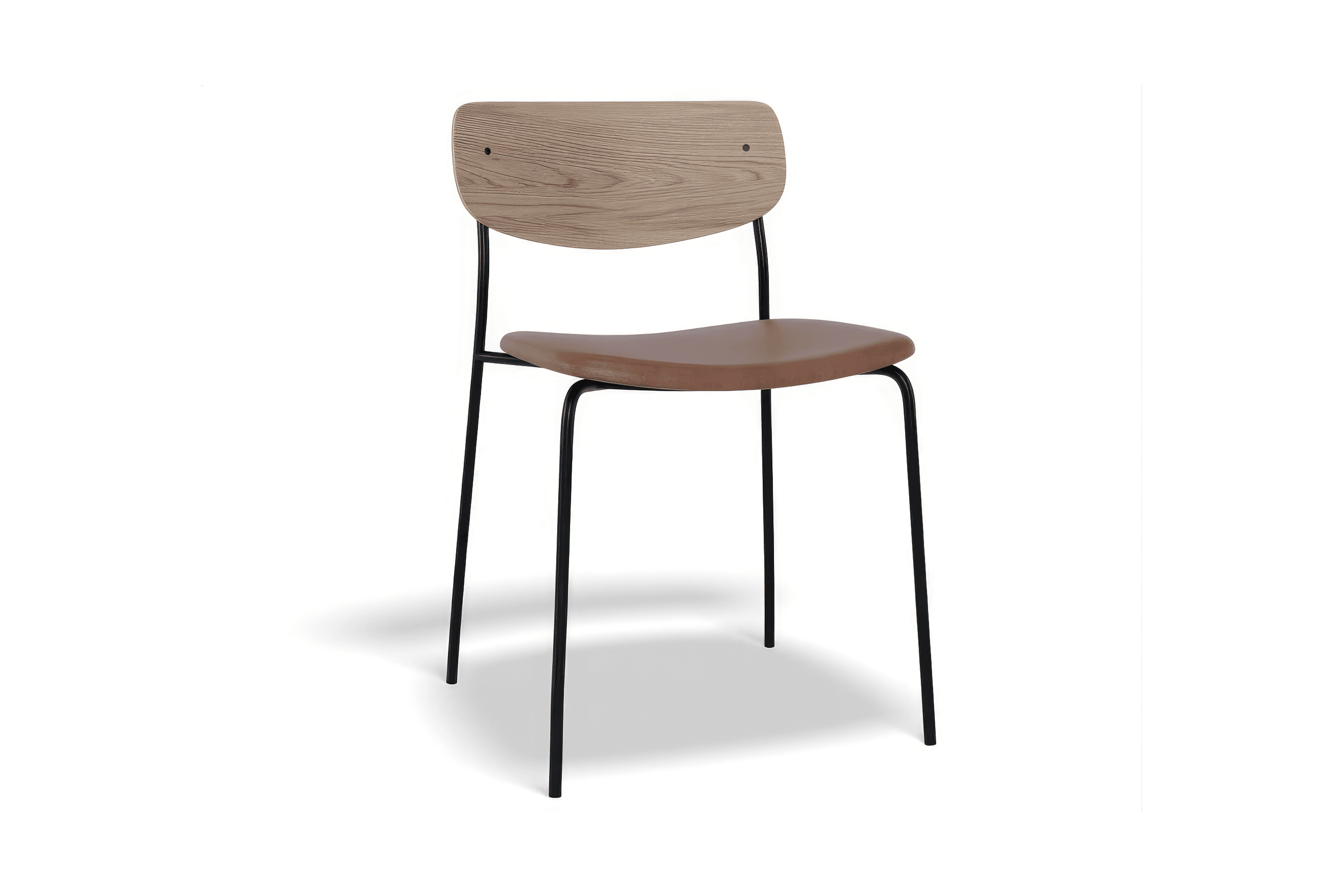 Rylie Chair - Padded Seat with Natural Backrest