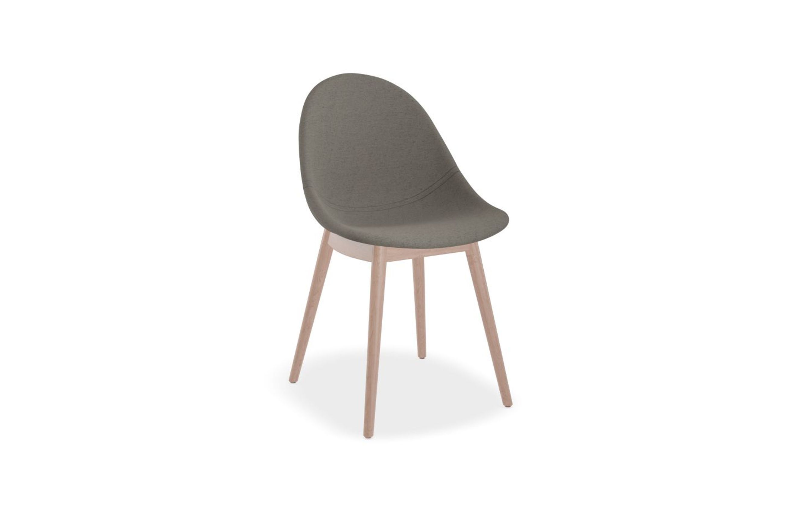 Pebble Fabric Dark Grey Upholstered Chair - Swivel Base w Castors - Black
