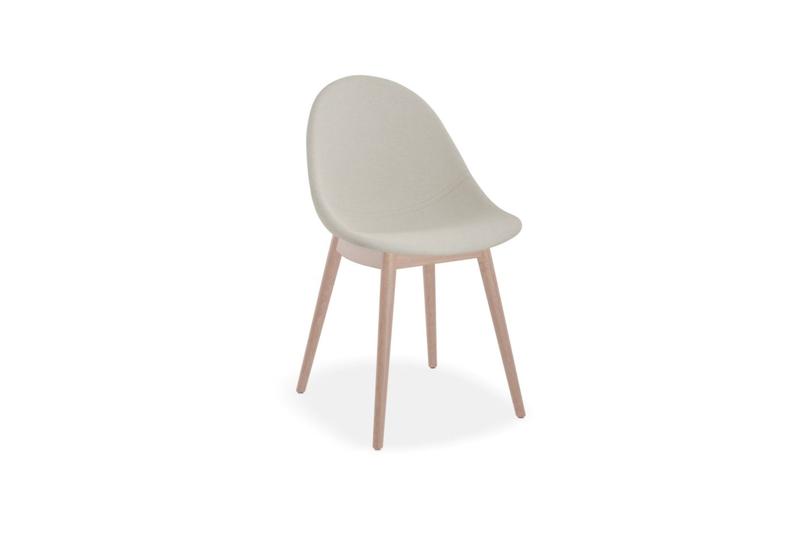 Pebble Fabric Light Grey Upholstered Chair - Pyramid Fixed Base with Castors - Black