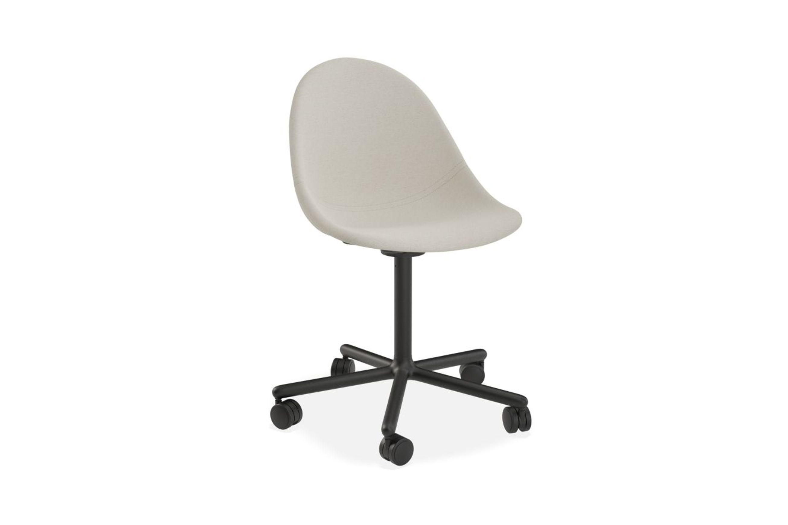 Pebble Fabric Light Grey Upholstered Chair - 4 Post - Black