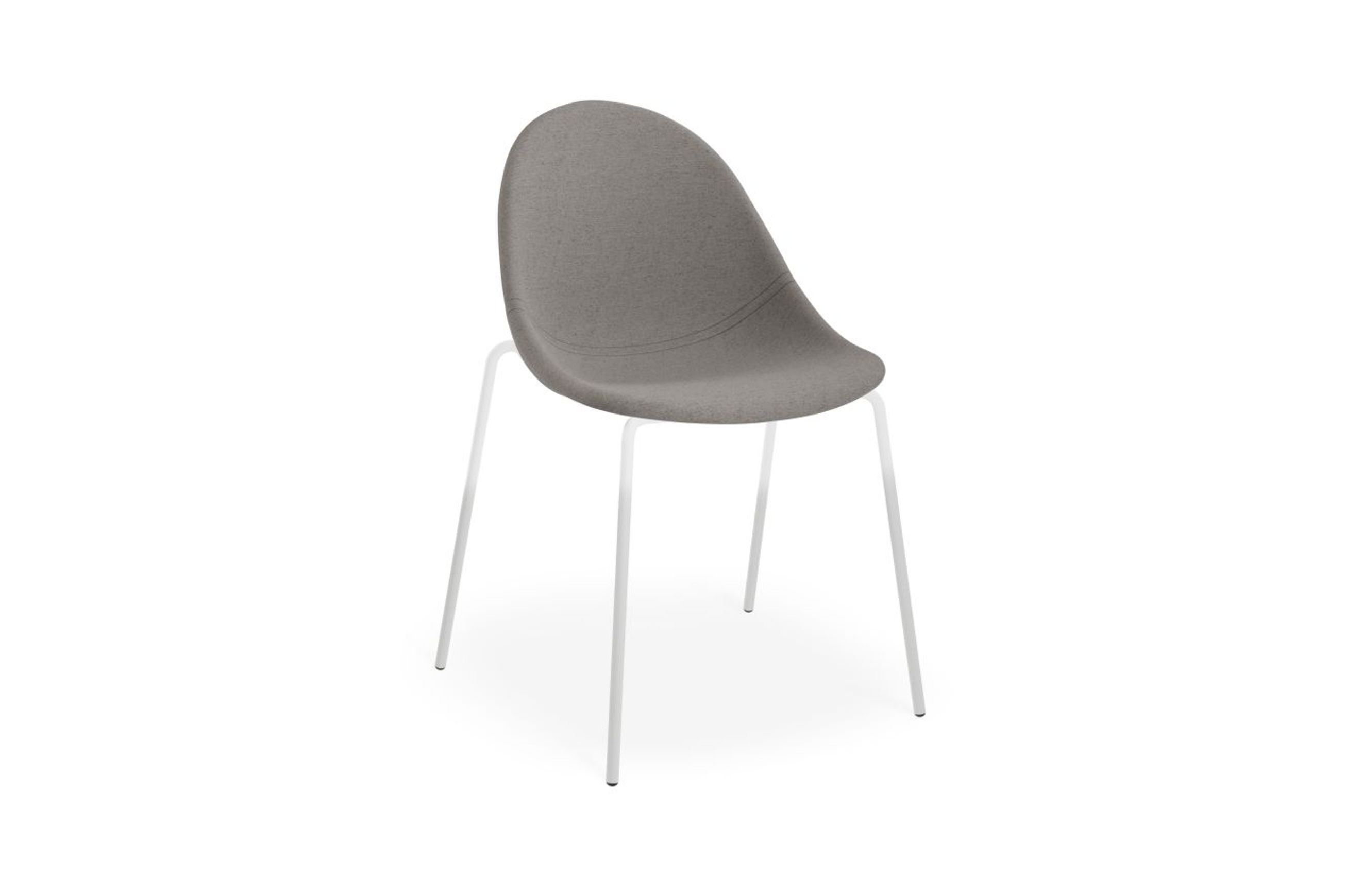 Pebble Fabric Dark Grey Upholstered Chair - Swivel Base - Black
