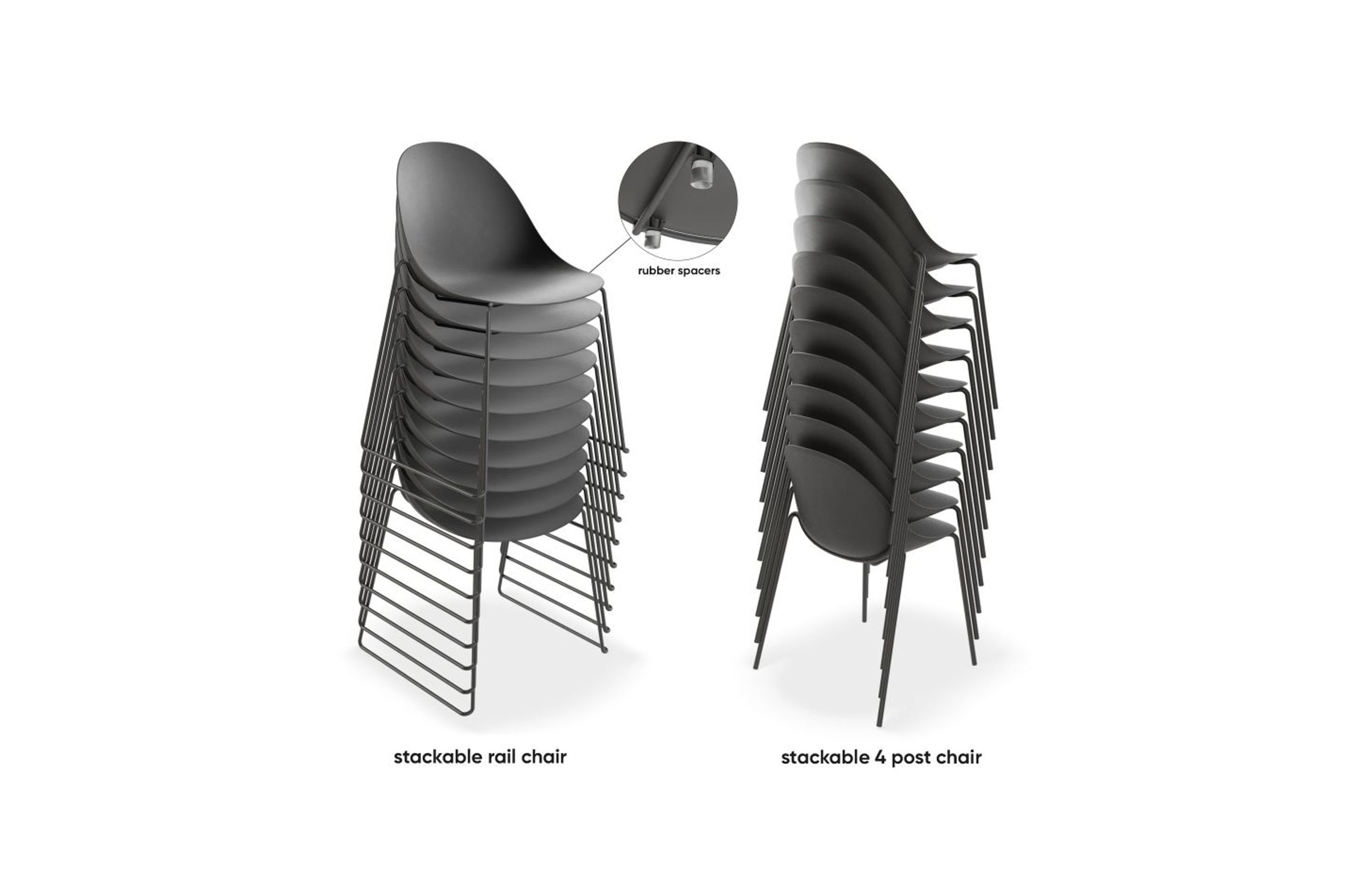 Pebble Chair Black with Shell Seat - Natural Beechwood Base