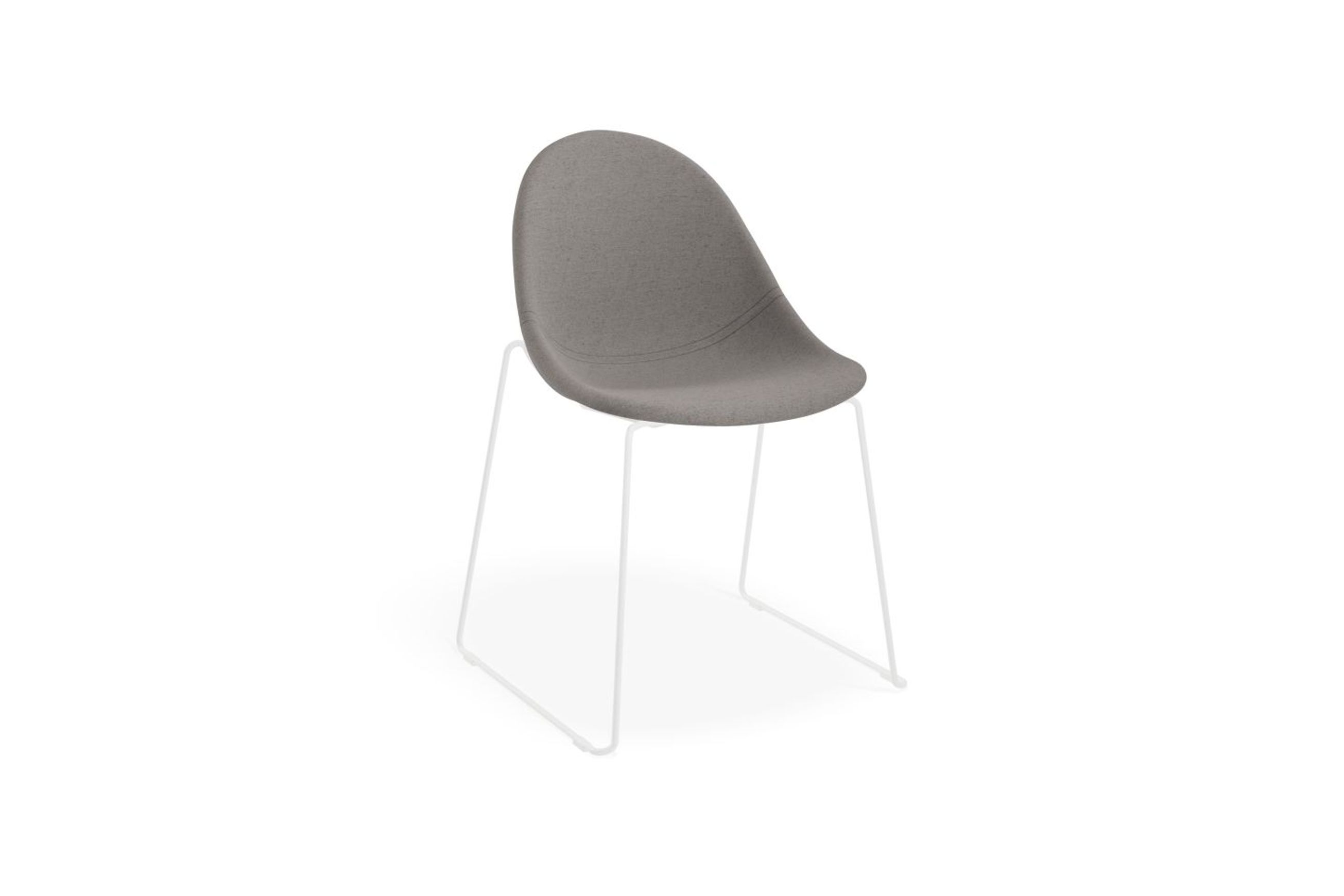 Pebble Fabric Dark Grey Upholstered Chair - Pyramid Fixed Base with Castors - Black