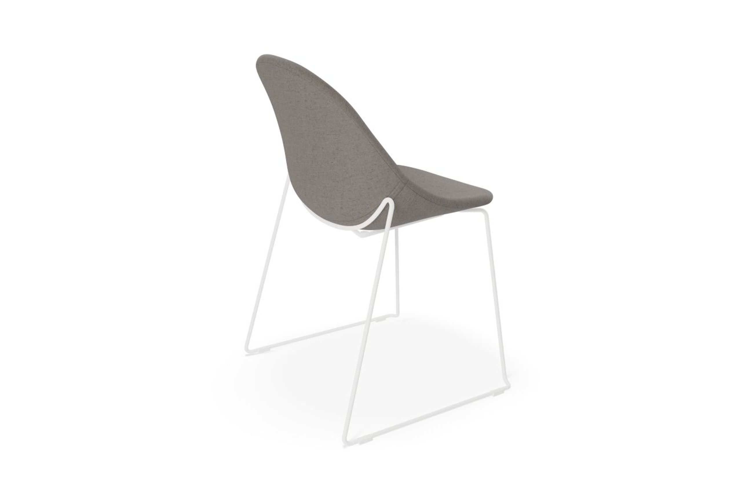 Pebble Fabric Dark Grey Upholstered Chair - Swivel Base - Black