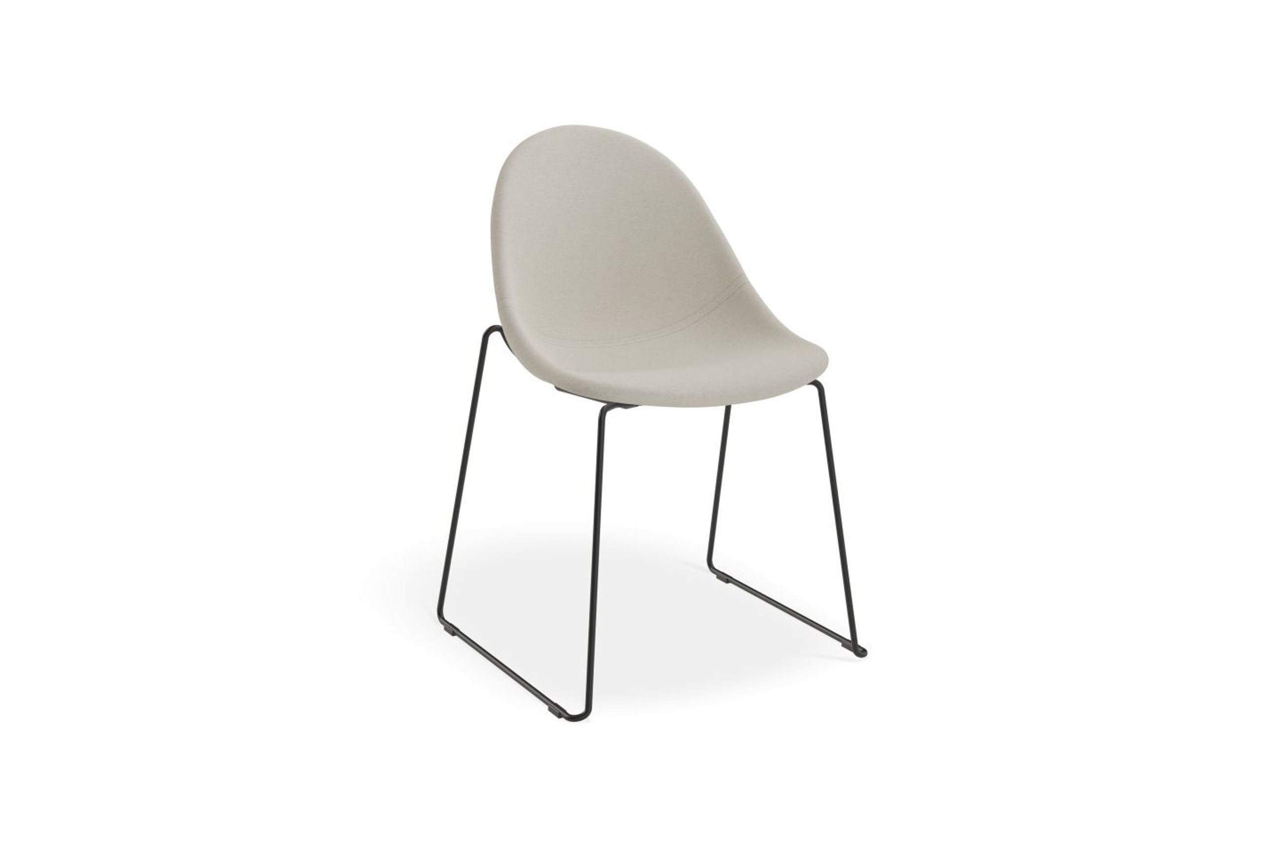 Pebble Fabric Light Grey Upholstered Chair - Natural Beechwood Base