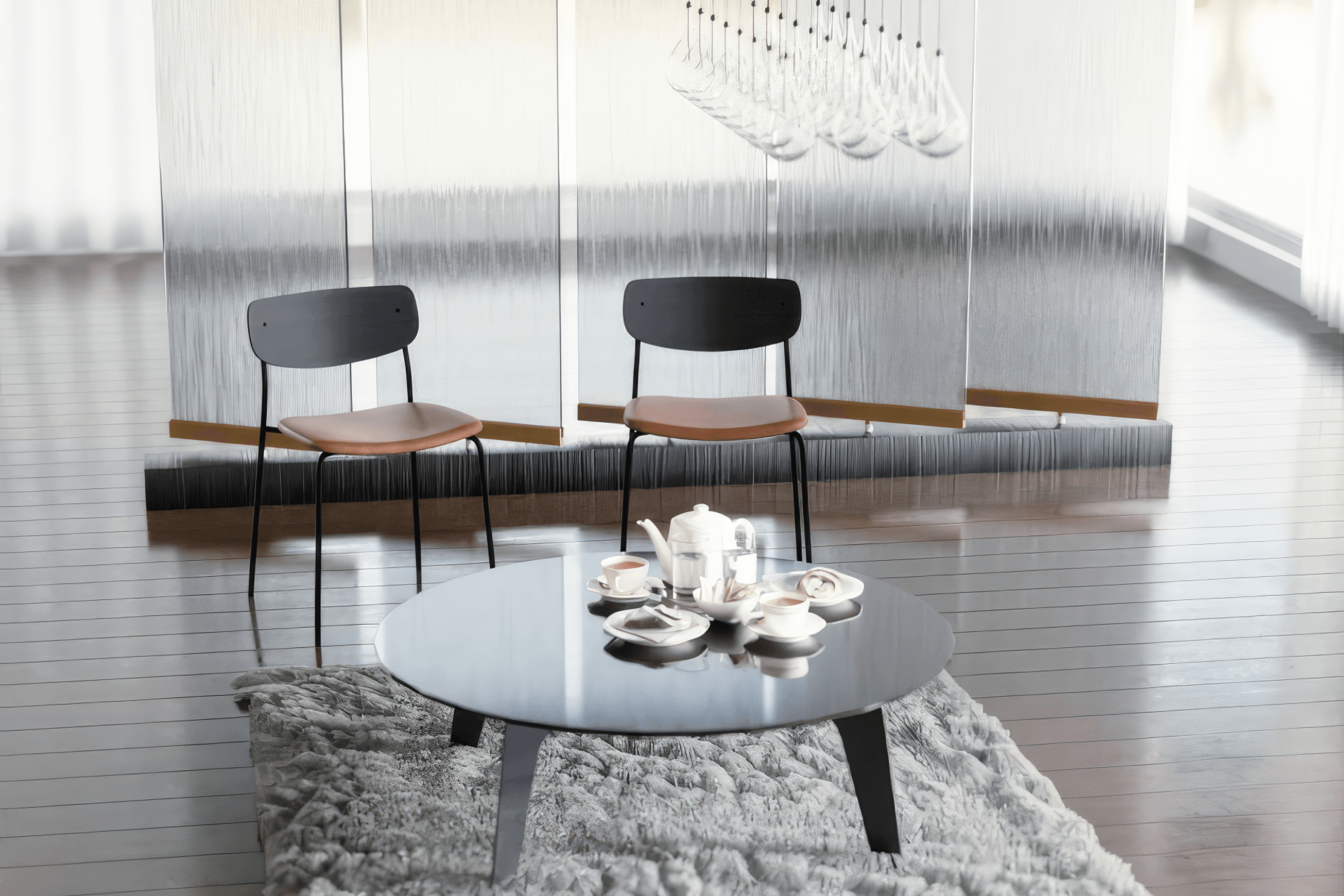 Rylie Chair - Padded Seat with Black Backrest