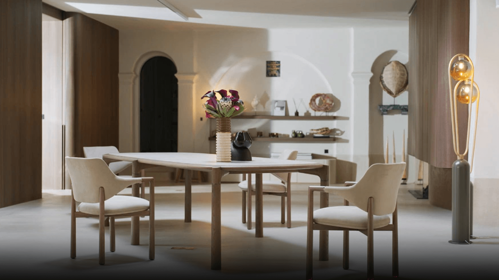 ELANTA rectangular dining table - top in fokos ceramic