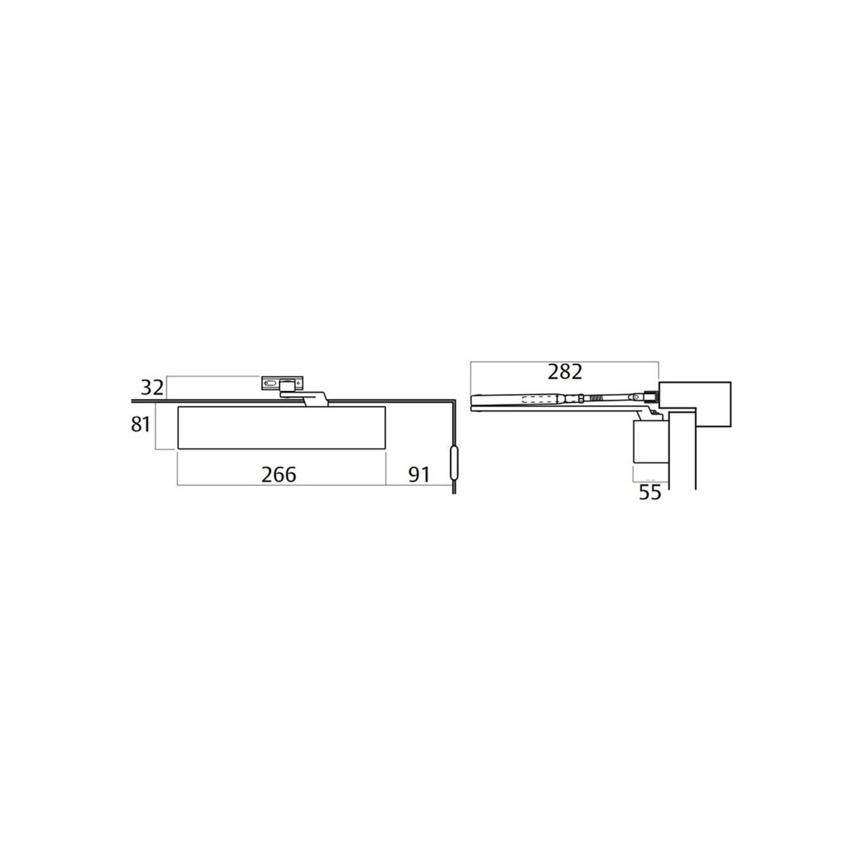 Lockwood EN2-6 Standard Arm Door Closer Fire Rated Silver 7726DASIL