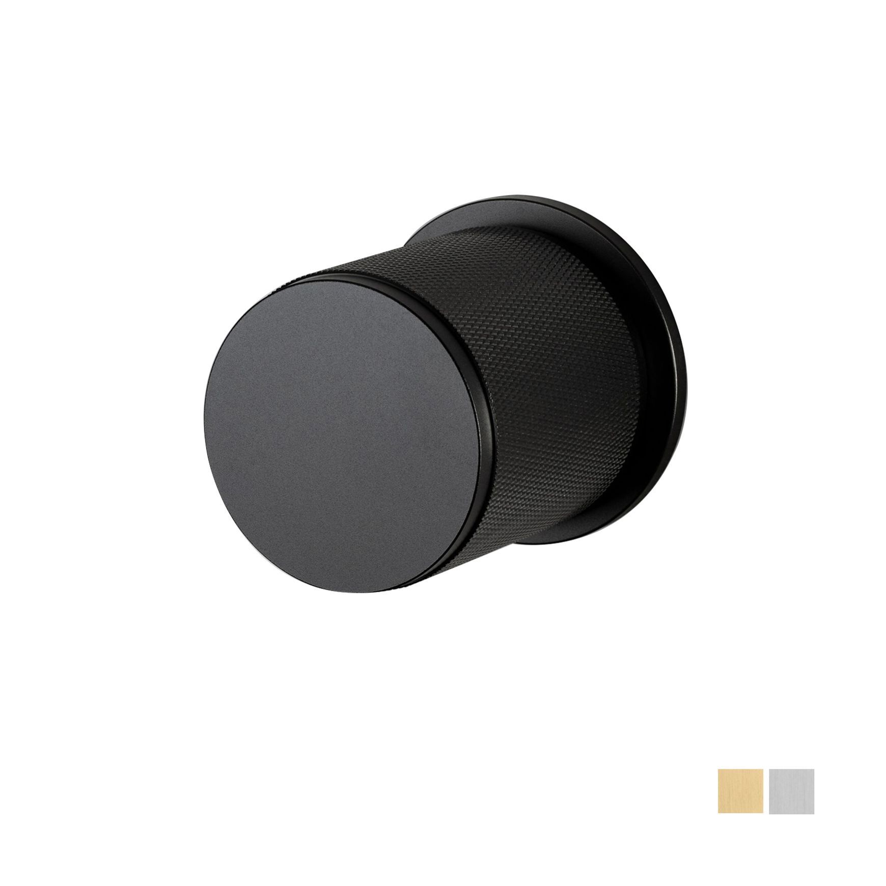 Buster and Punch Cross-Knurl Door Knob on Round Rose