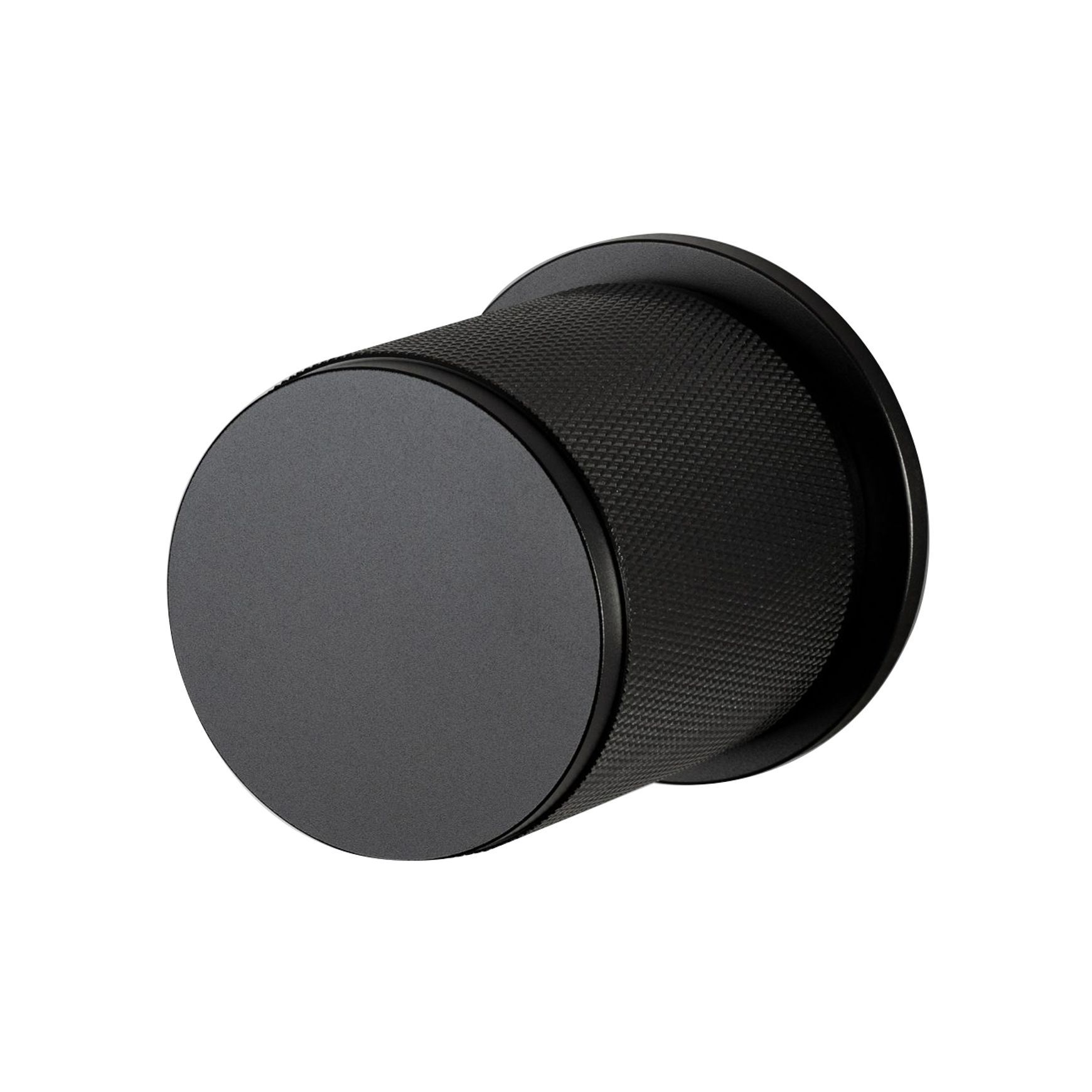 Buster and Punch Cross-Knurl Door Knob on Round Rose