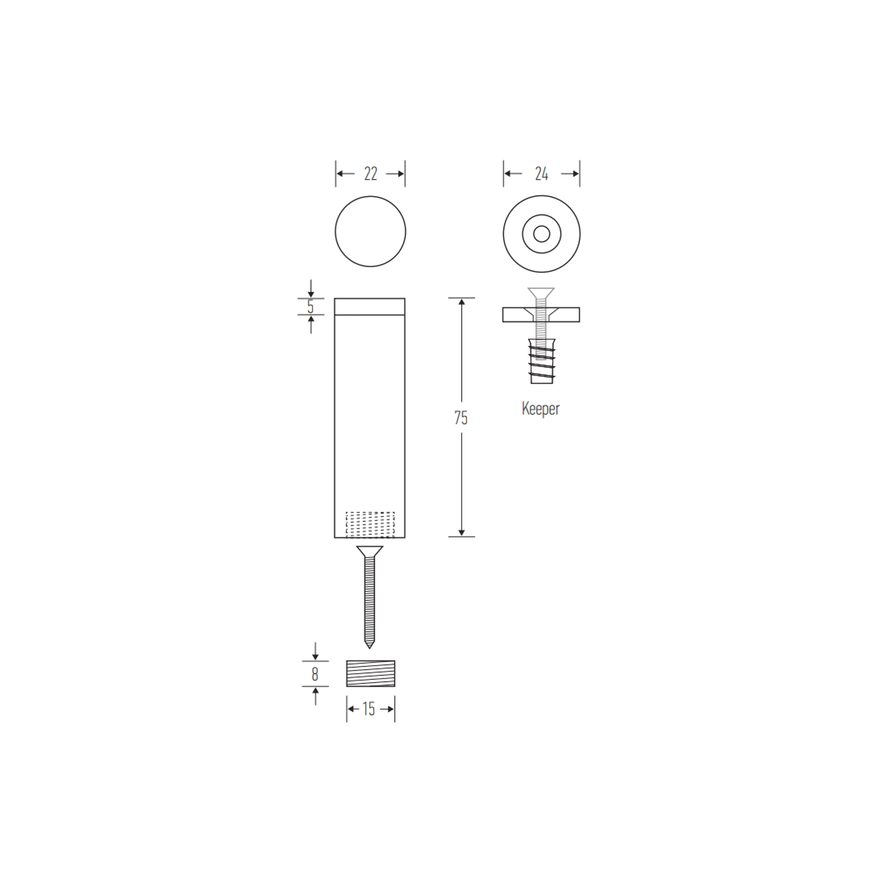 HB 737 Magnetic Wall-Mounted Doorstop
