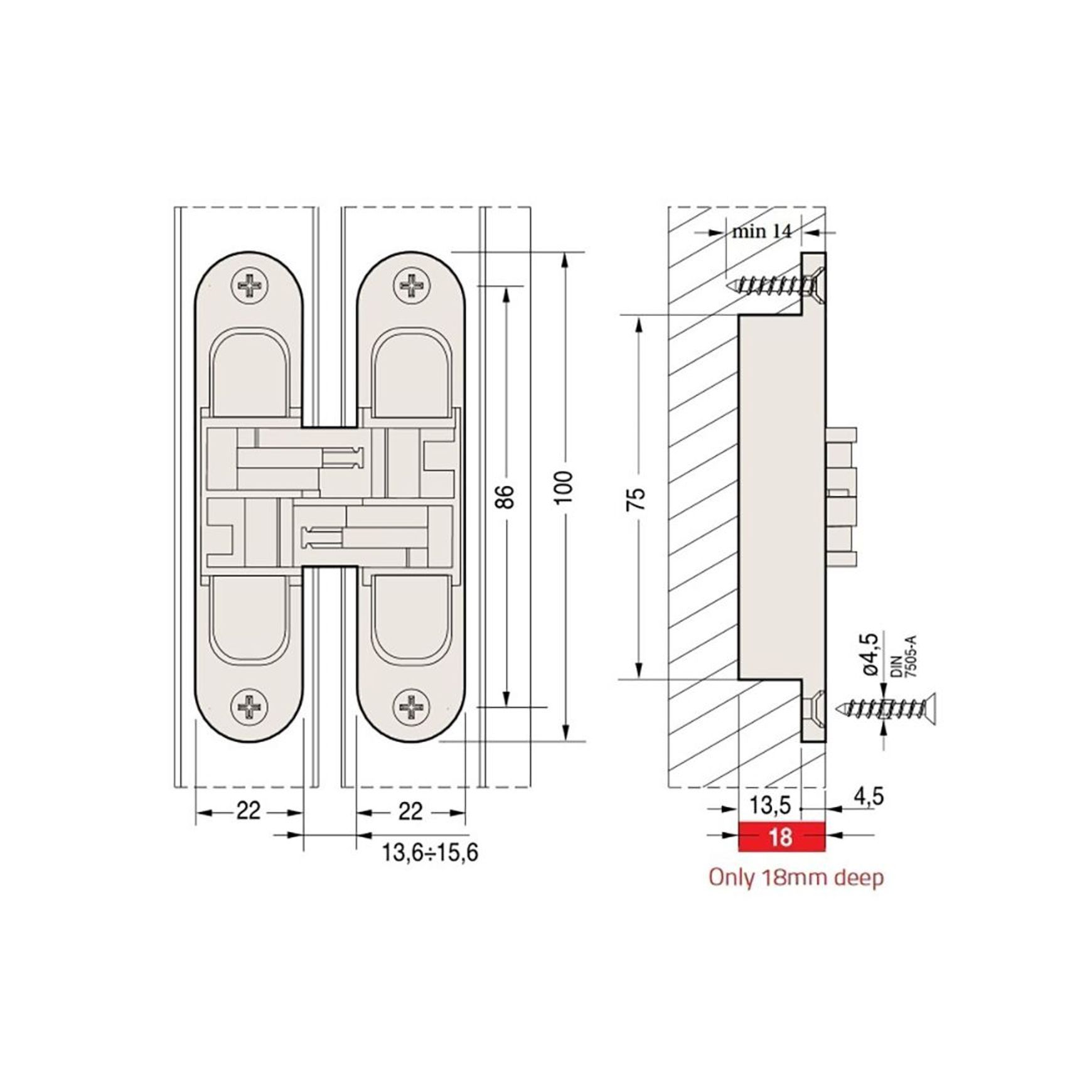 Bellevue Ceam 3D Invisible Concealed Door Hinge BAC1129