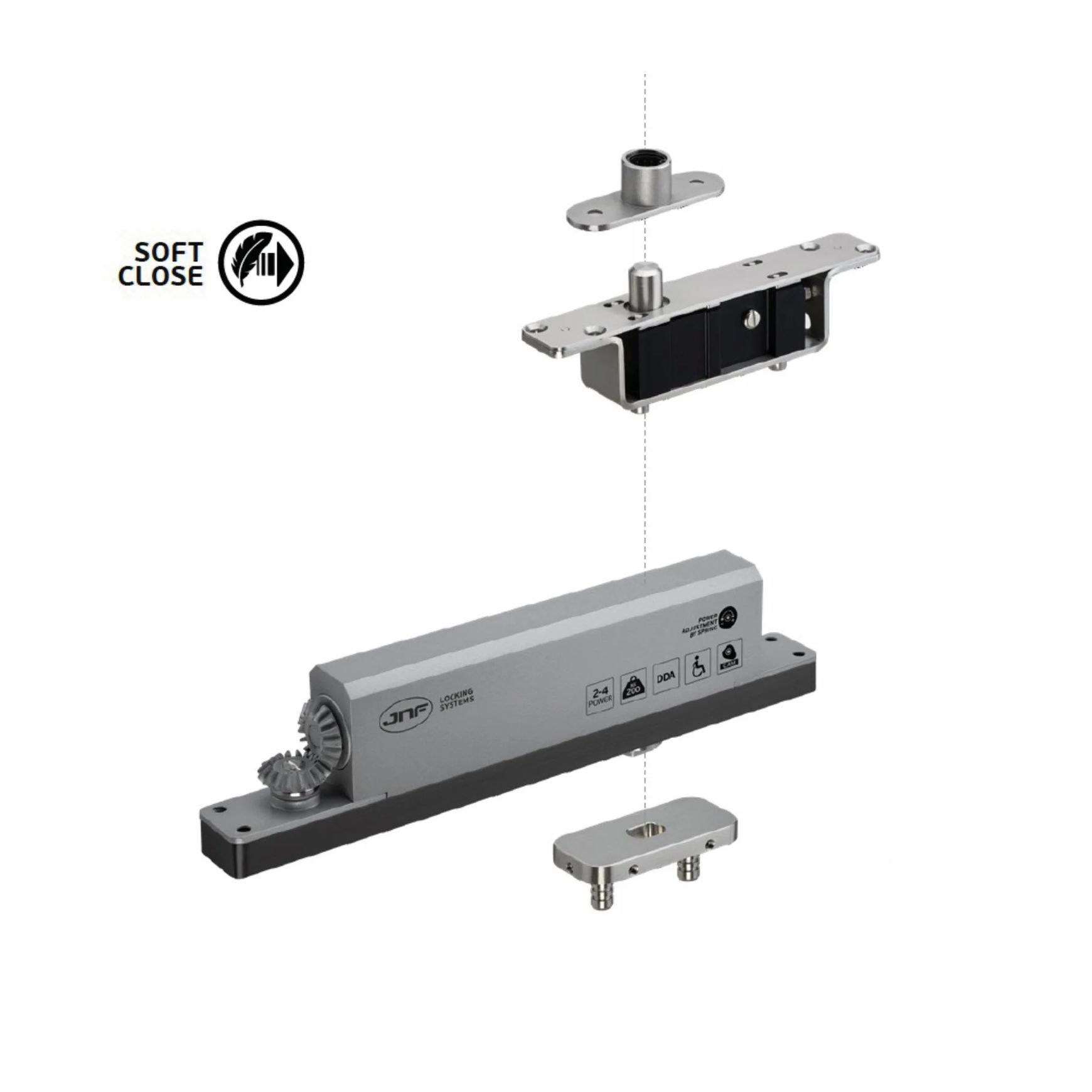 IN.05.214 JNF Hydraulic Pivot Set For Wooden Doors