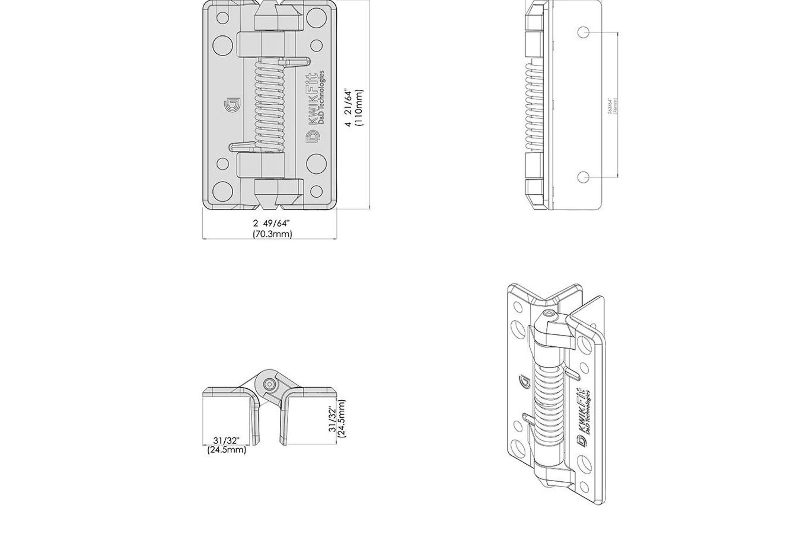 KwikFit™ Polymer - Self-Closing Gate Hinge