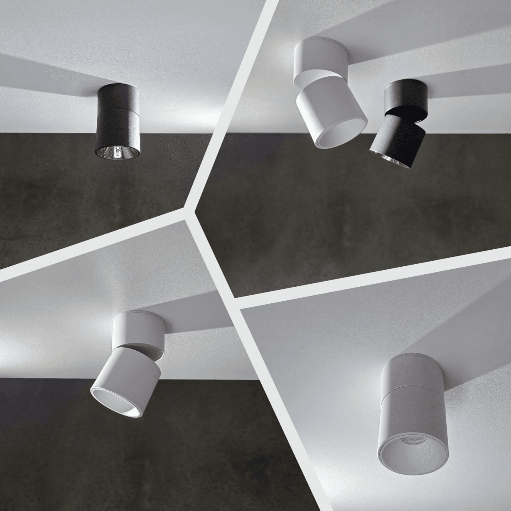 12W LARA2 Surface Mounted Tiltable LED Downlights Black