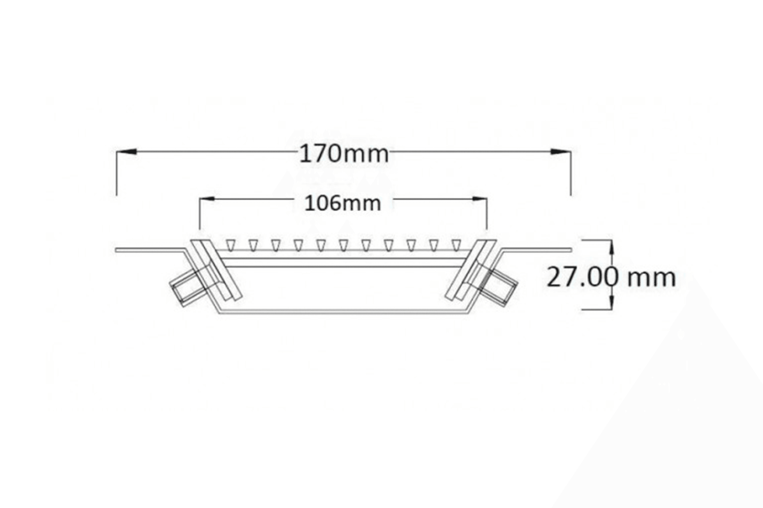 VC100-25 Vinyl Clamp Drainage System dimensions