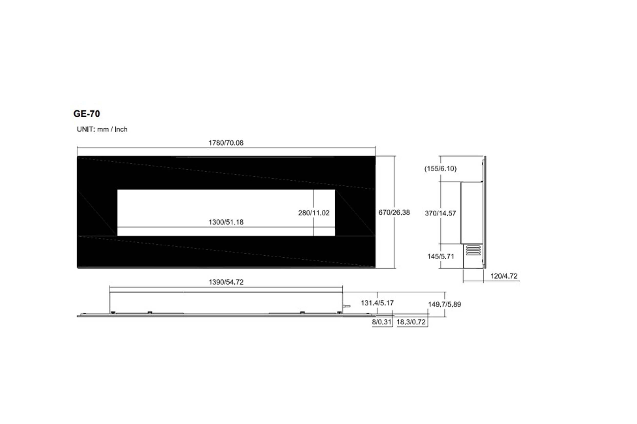 GE Linear Wall Mounted | Electric Fireplace