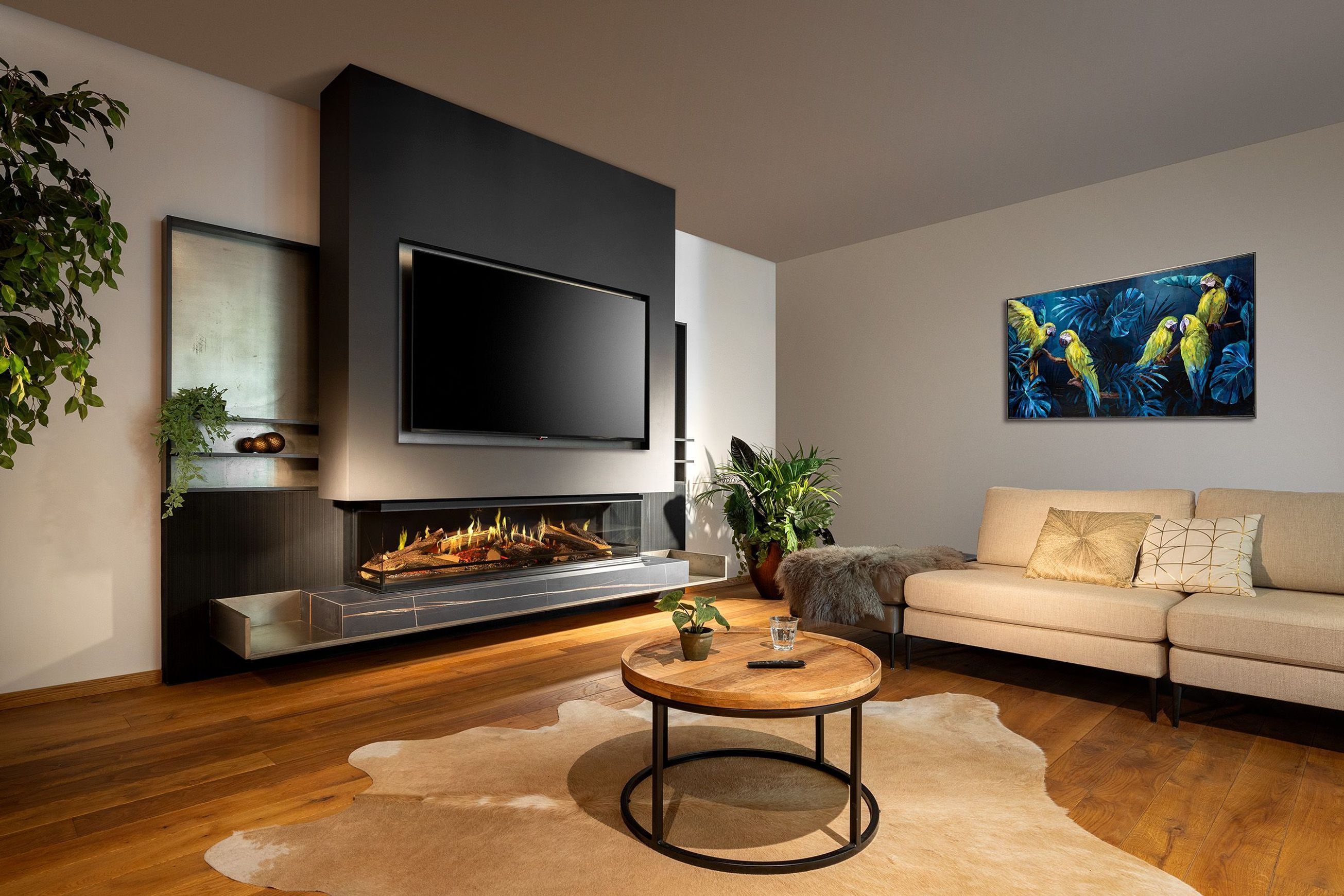 Kalfire E-one 3 Sided Electric Fireplace
