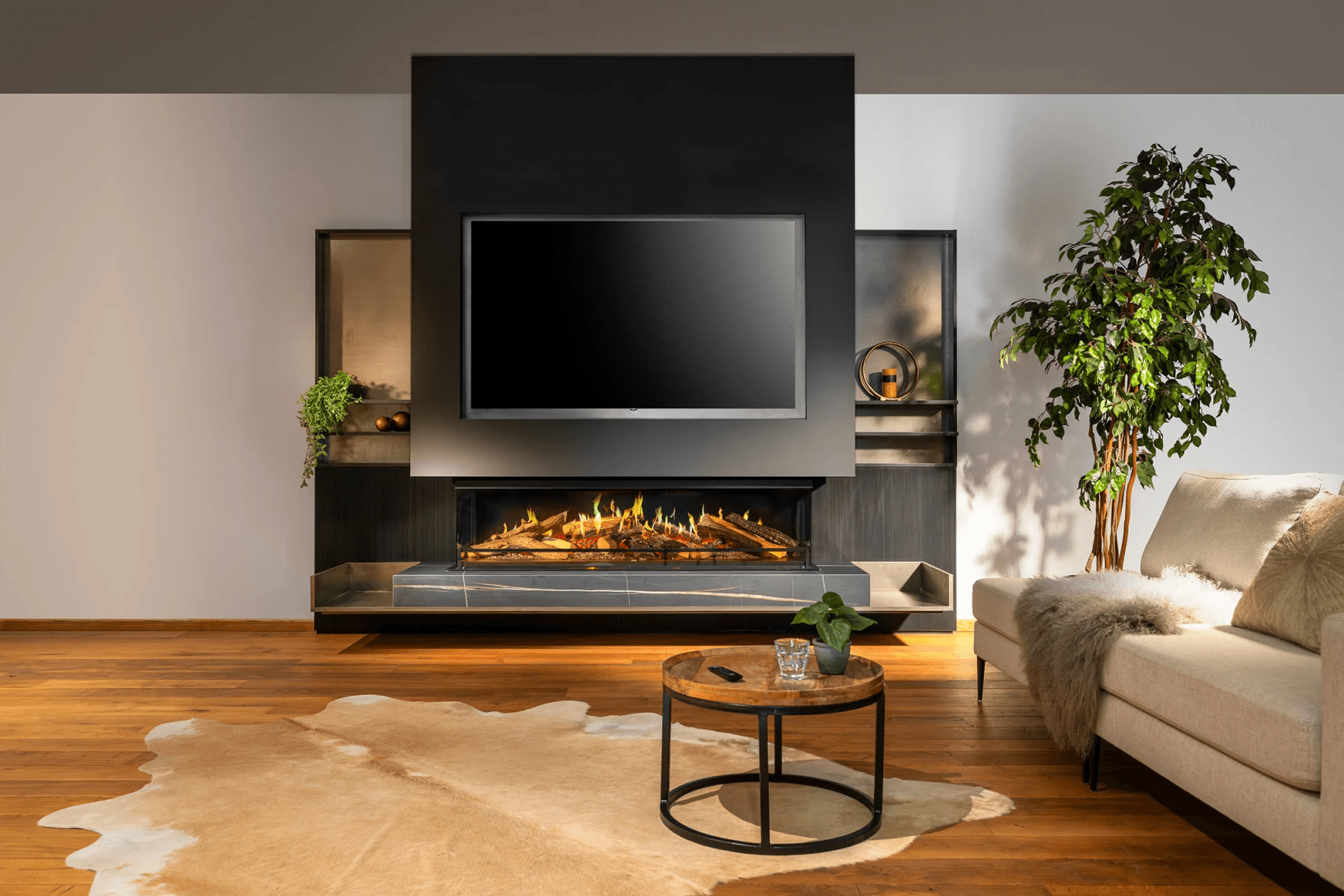 Kalfire E-one 3 Sided Electric Fireplace