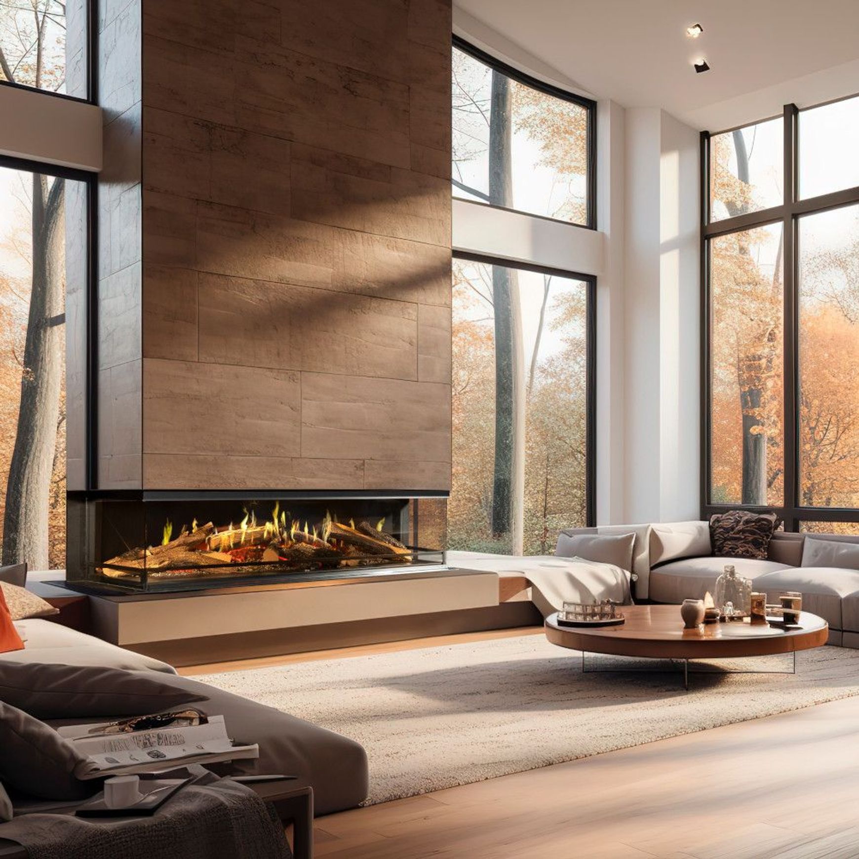Kalfire E-one 3 Sided Electric Fireplace