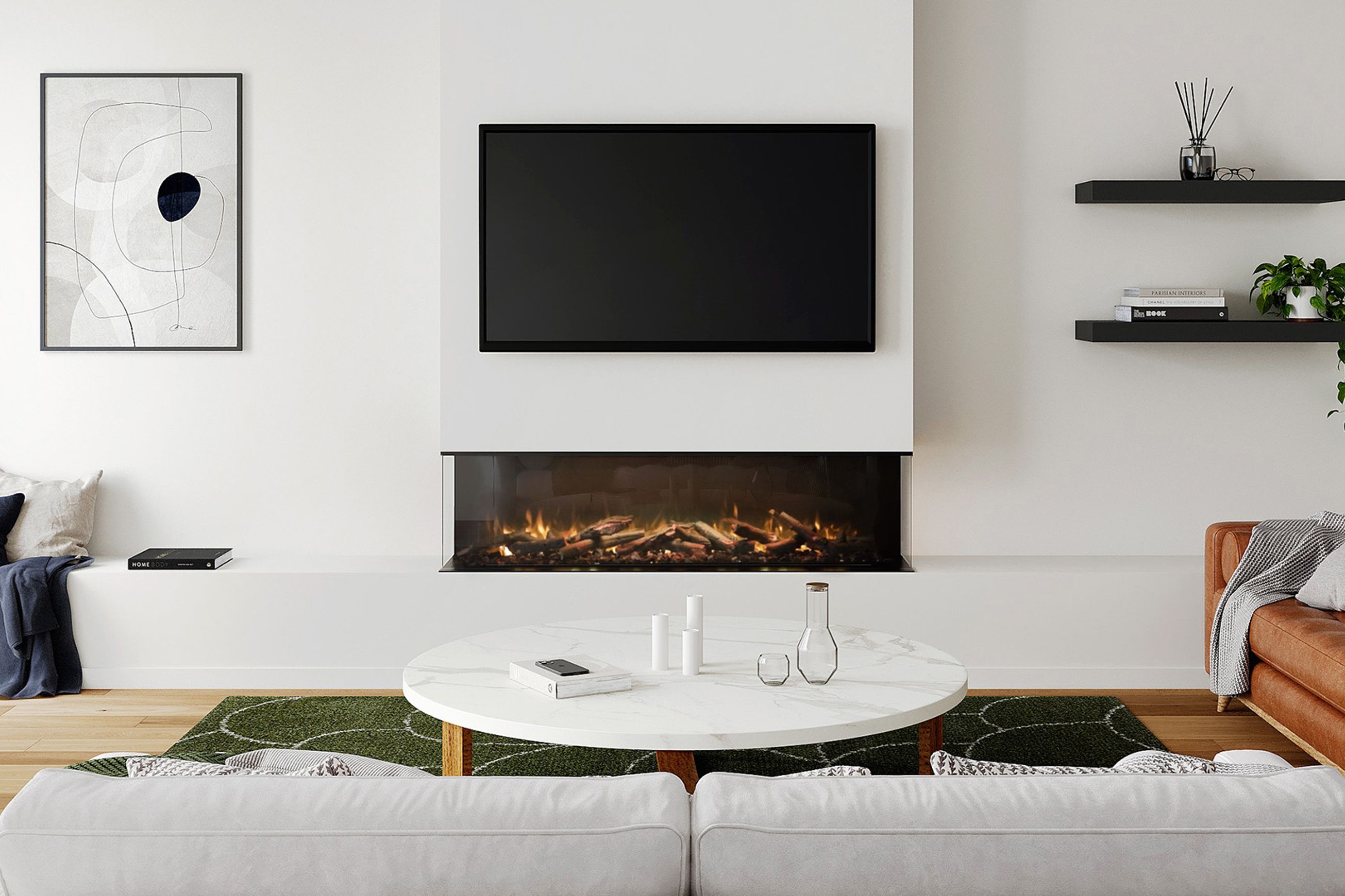 Ambe Multi65 Electric Fireplace | Landscape/Corner/Bay