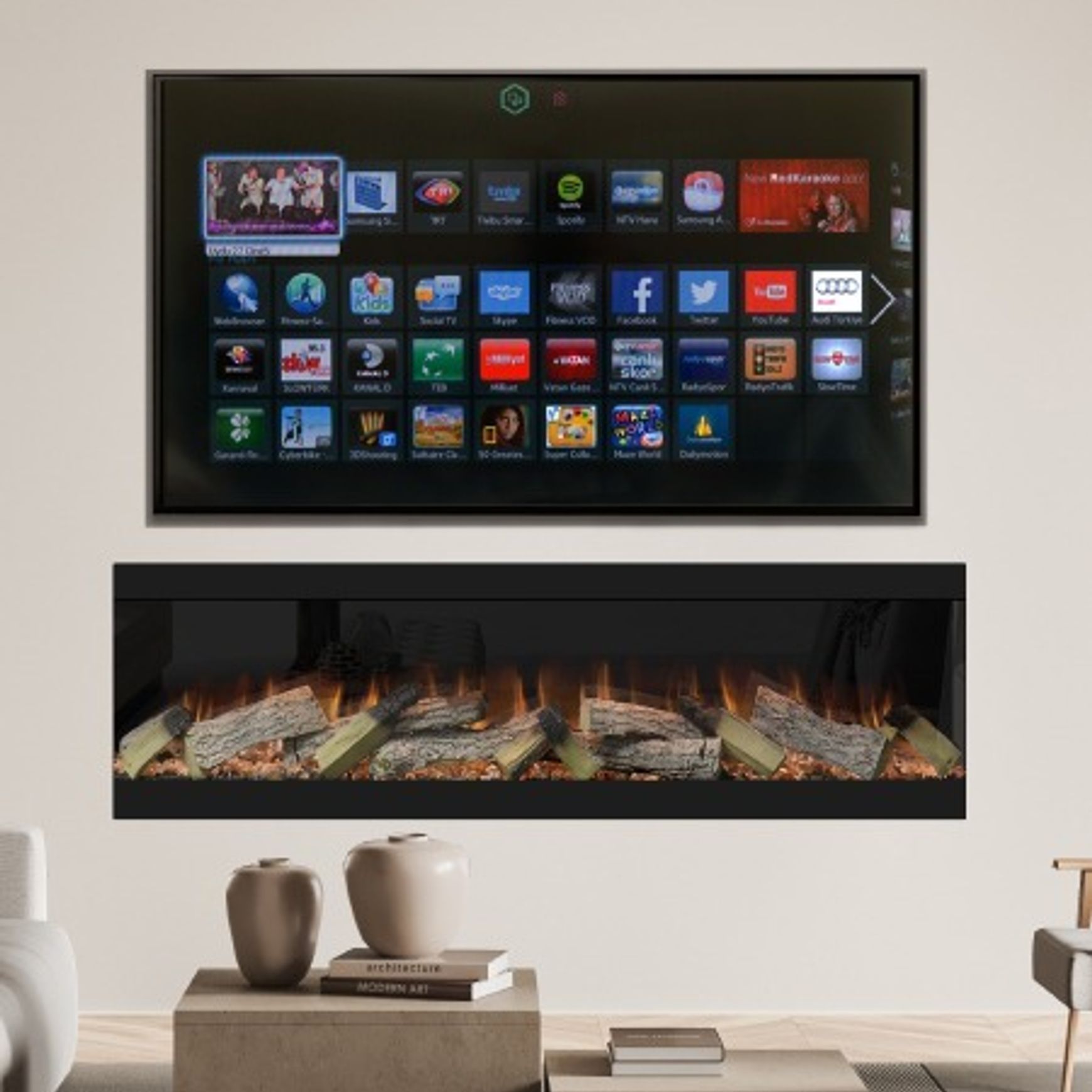 Evonic Volante 1800 Black Edition Electric Fireplace