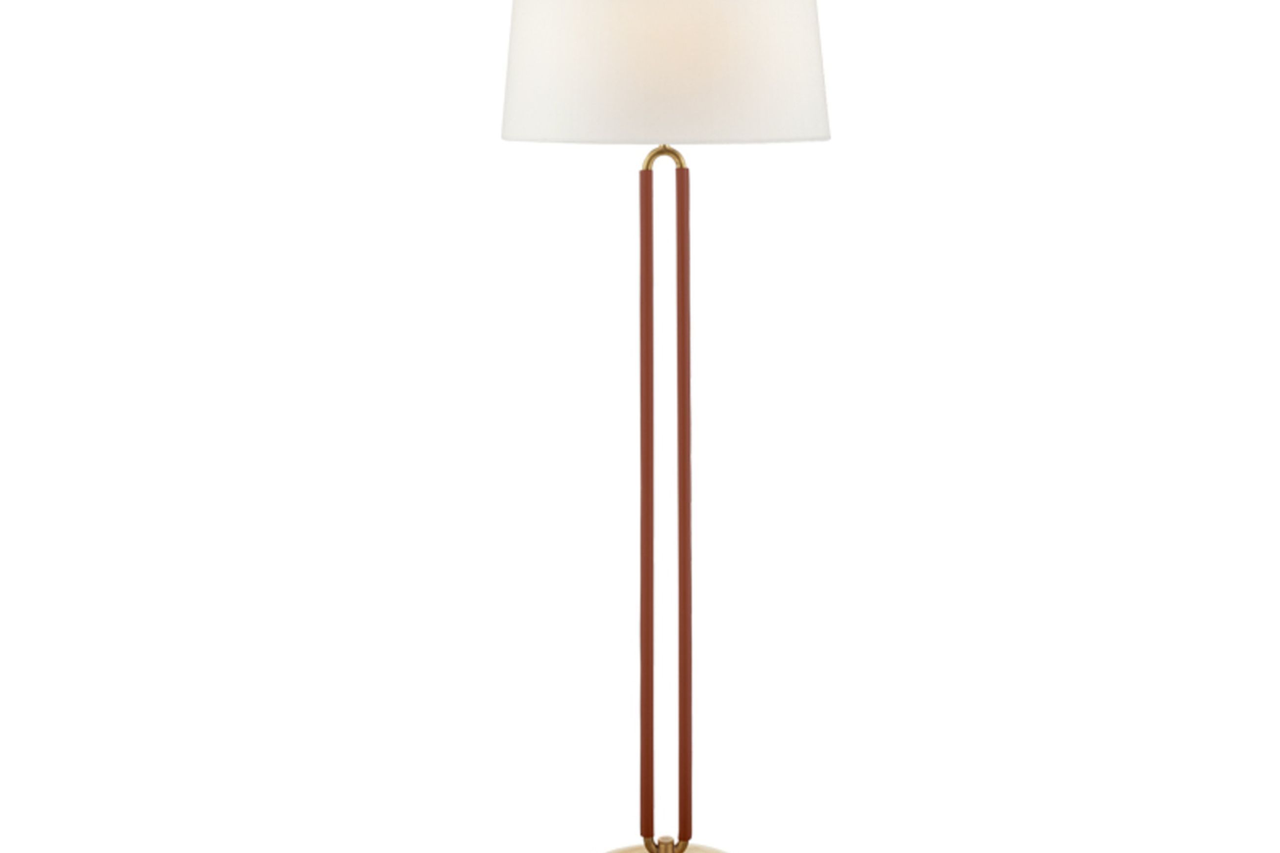 Cody Large Floor Lamp – Natural Brass/Saddle