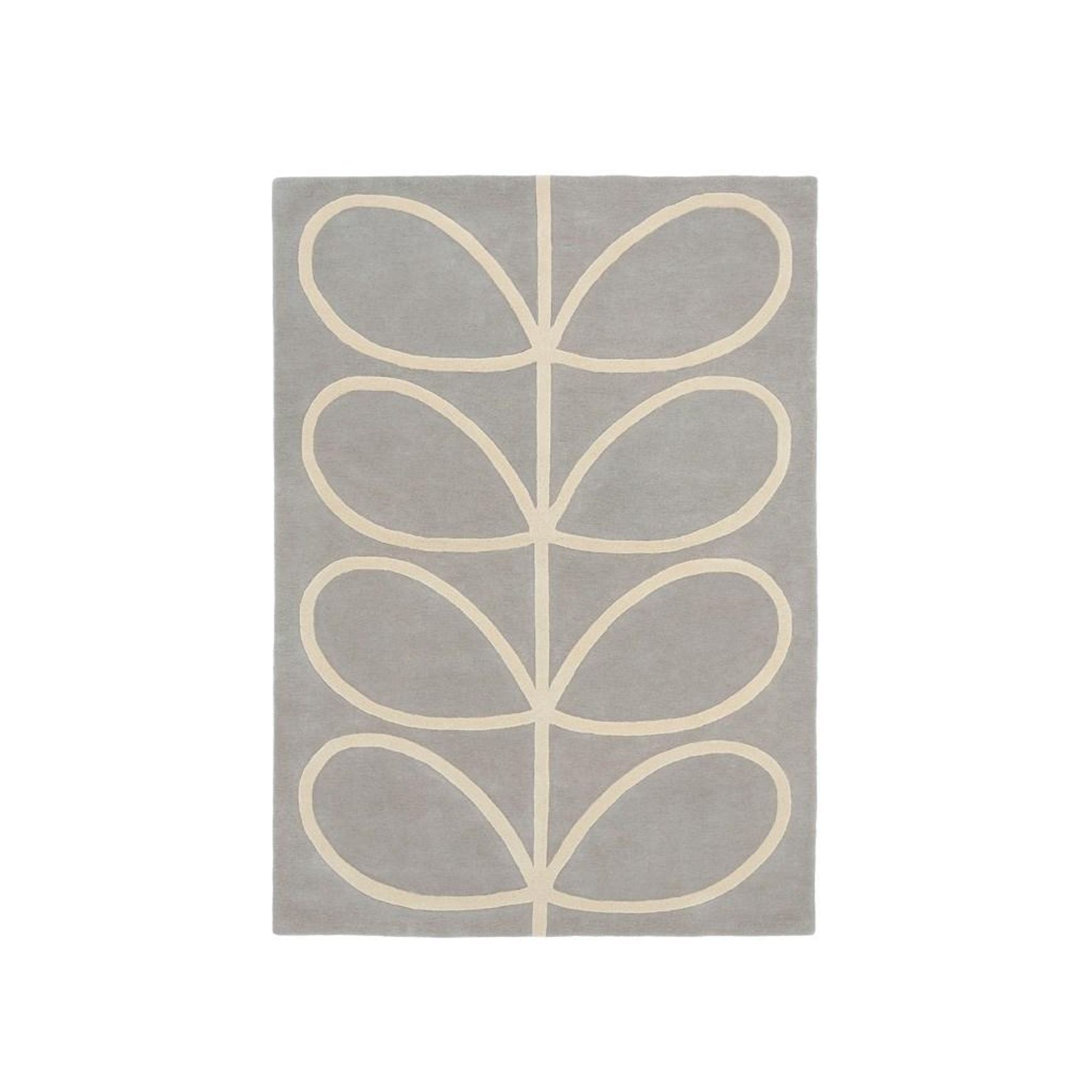 Orla Kiely Giant Linear Stem Rug - Grey | 100% Wool Designer Floor Rug