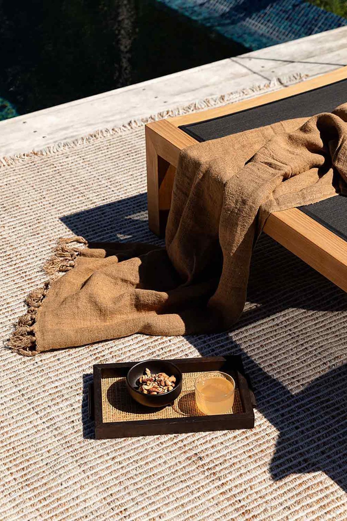 Baya Rhodes Floor Rug - Teak |  Indoor or Outdoor