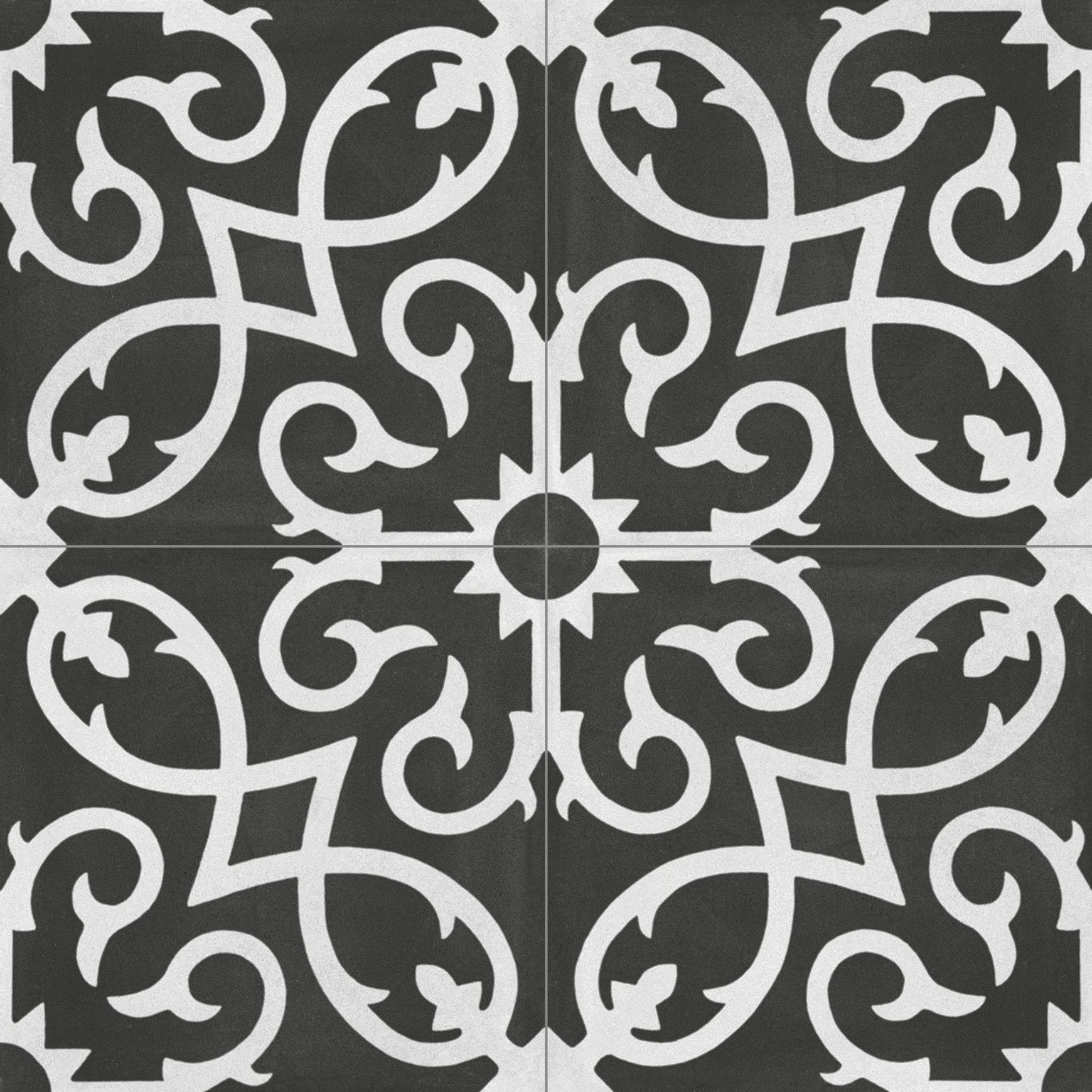 Contrasti Floral Noir Pattern Porcelain Tile