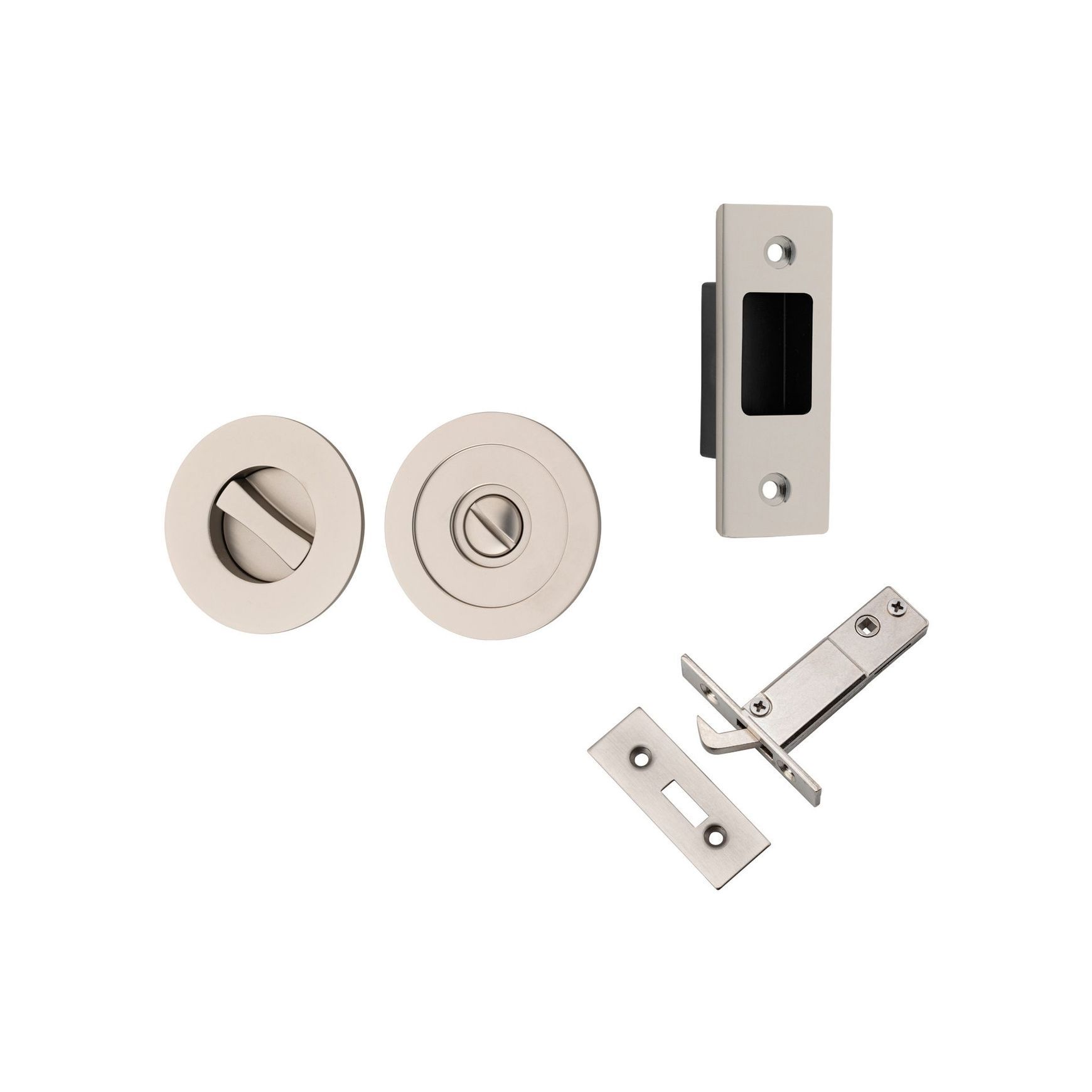 Iver Round Sliding Door Pull with Inbuilt Privacy Turn