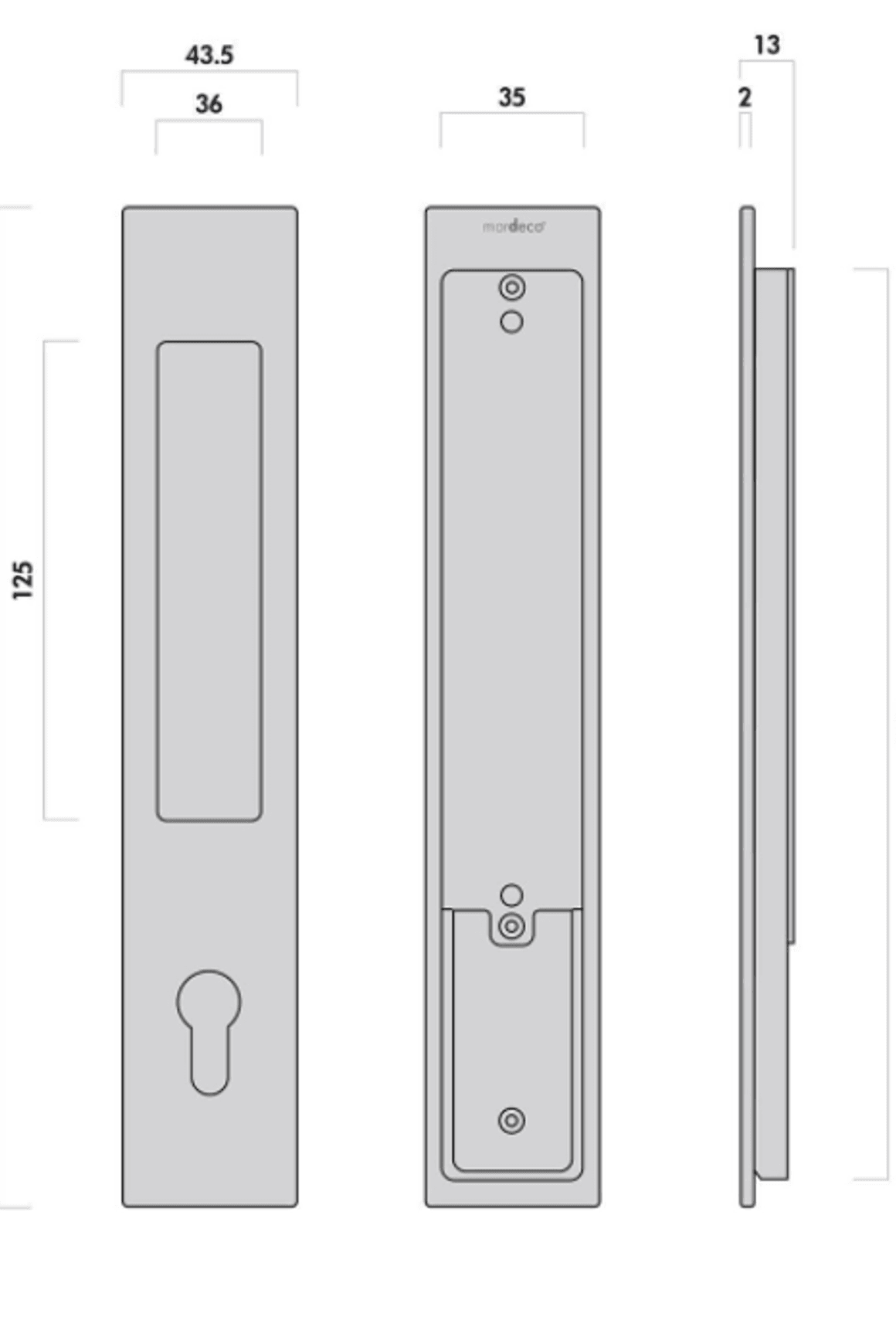 Mardeco 'M' Series Flush Pull Euro Lock Set